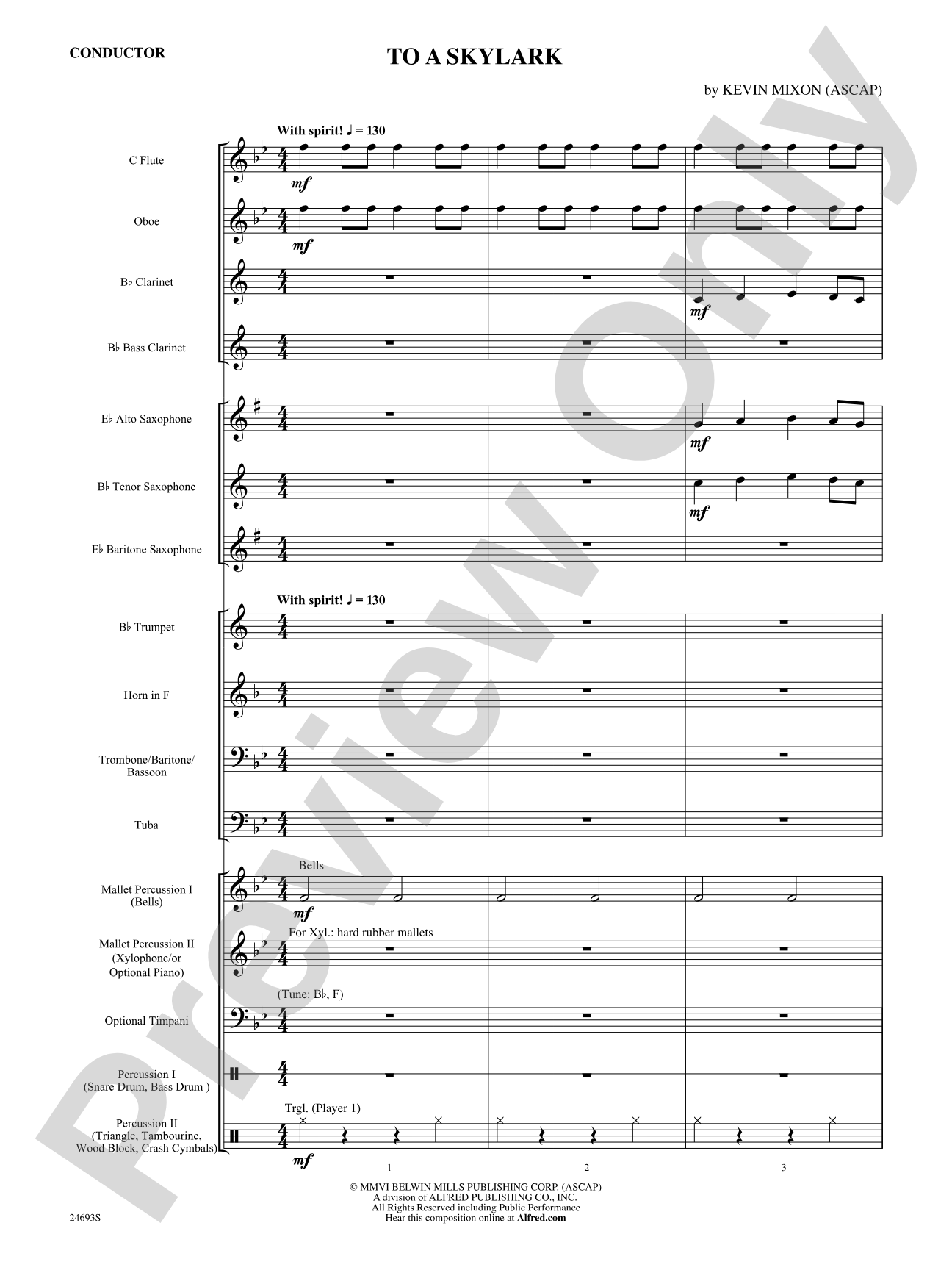 To a Skylark: Score