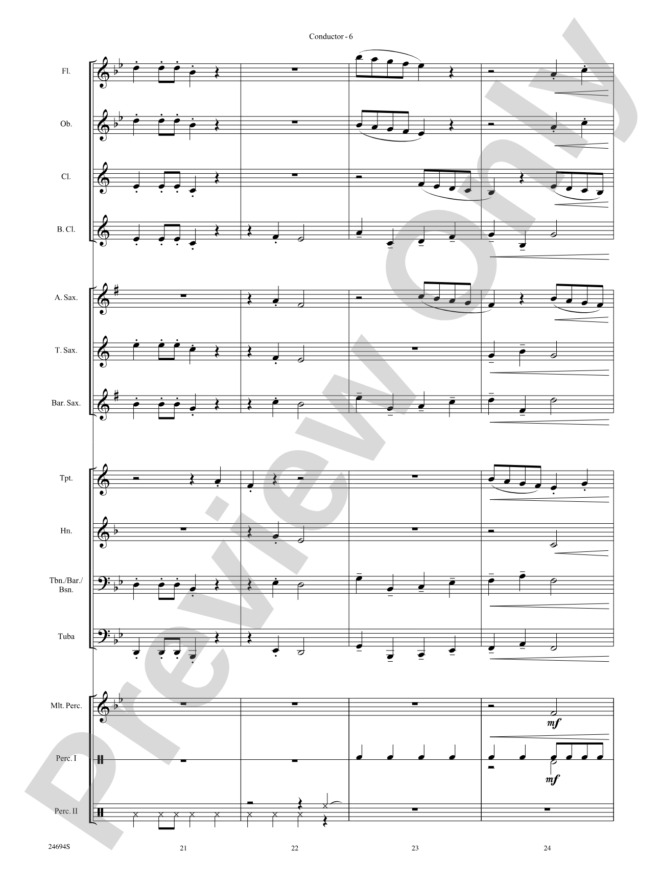 The Nutcracker March: Concert Band Conductor Score & Parts