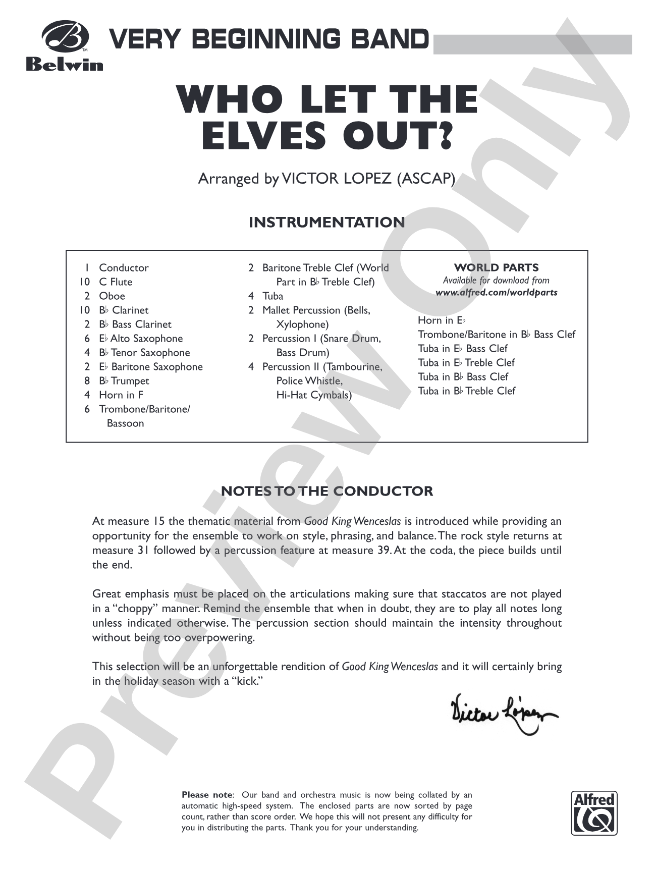 Who Let the Elves Out?: Concert Band Conductor Score & Parts