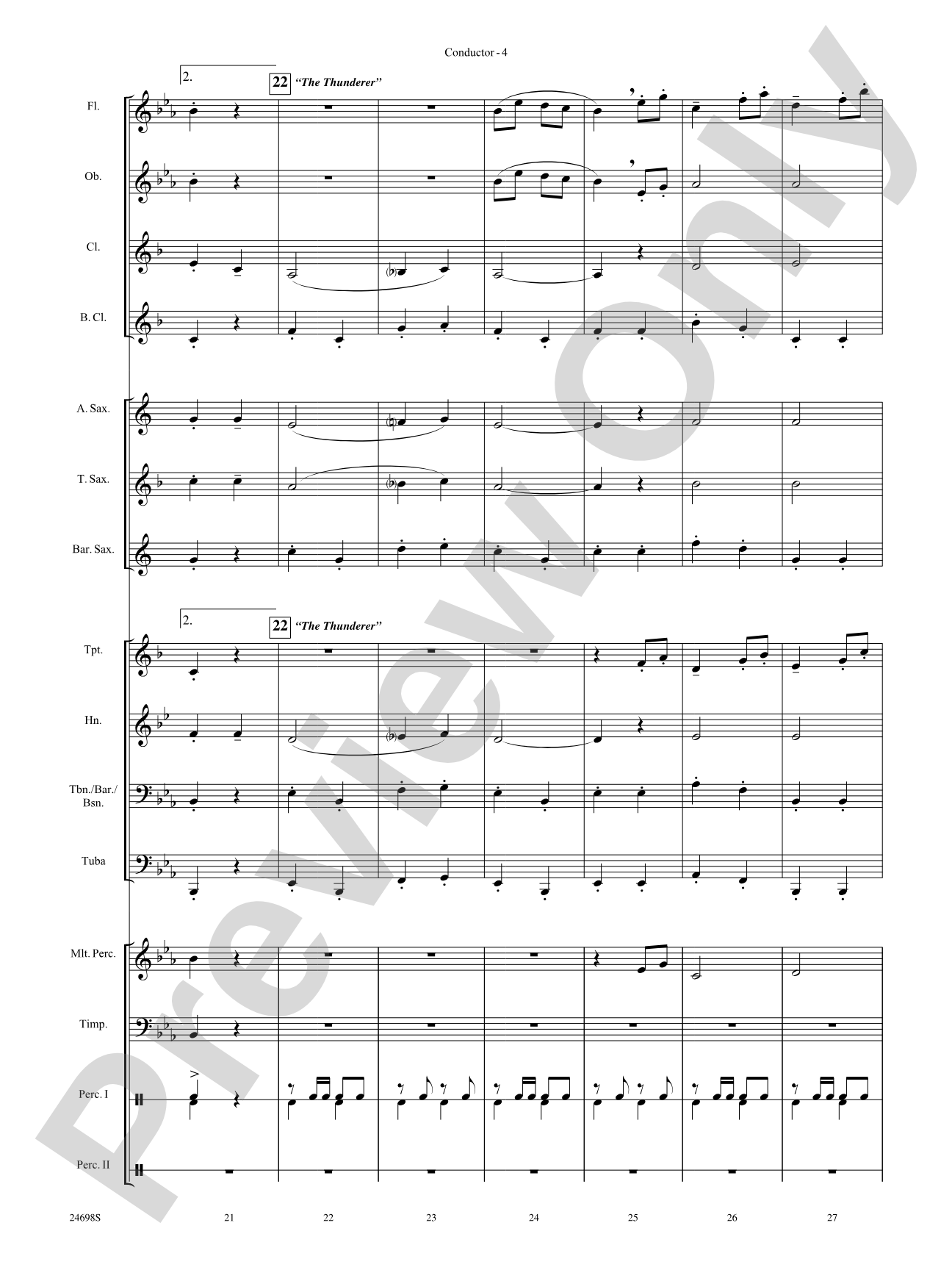 Sousa Times Twosa: Concert Band Conductor Score & Parts