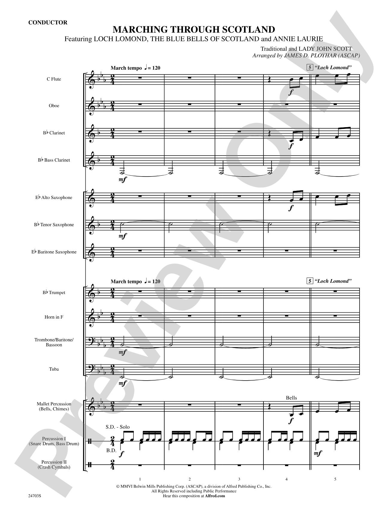 Marching Through Scotland: Concert Band Conductor Score & Parts