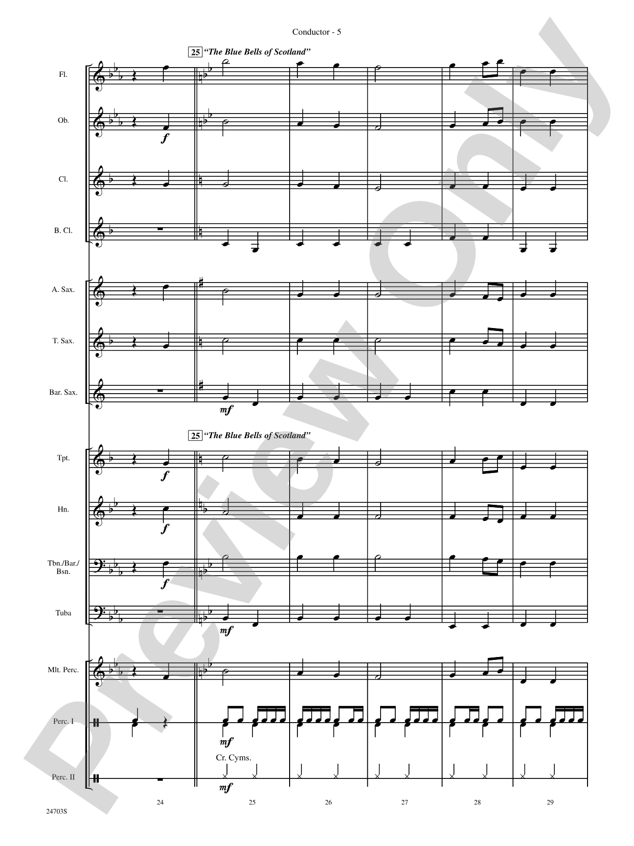Marching Through Scotland: Concert Band Conductor Score & Parts