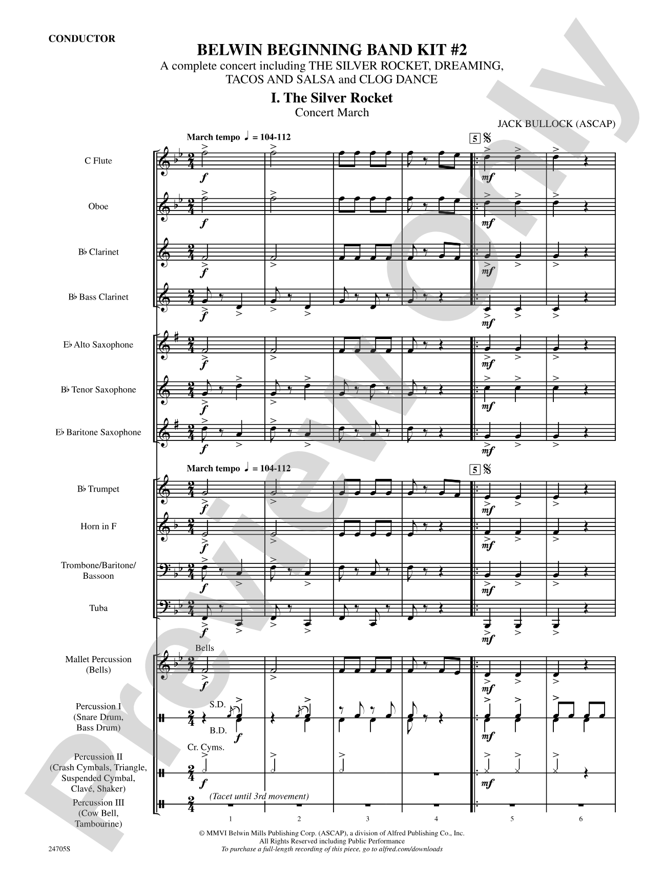 Belwin Beginning Band Kit #2: Concert Band Conductor Score & Parts