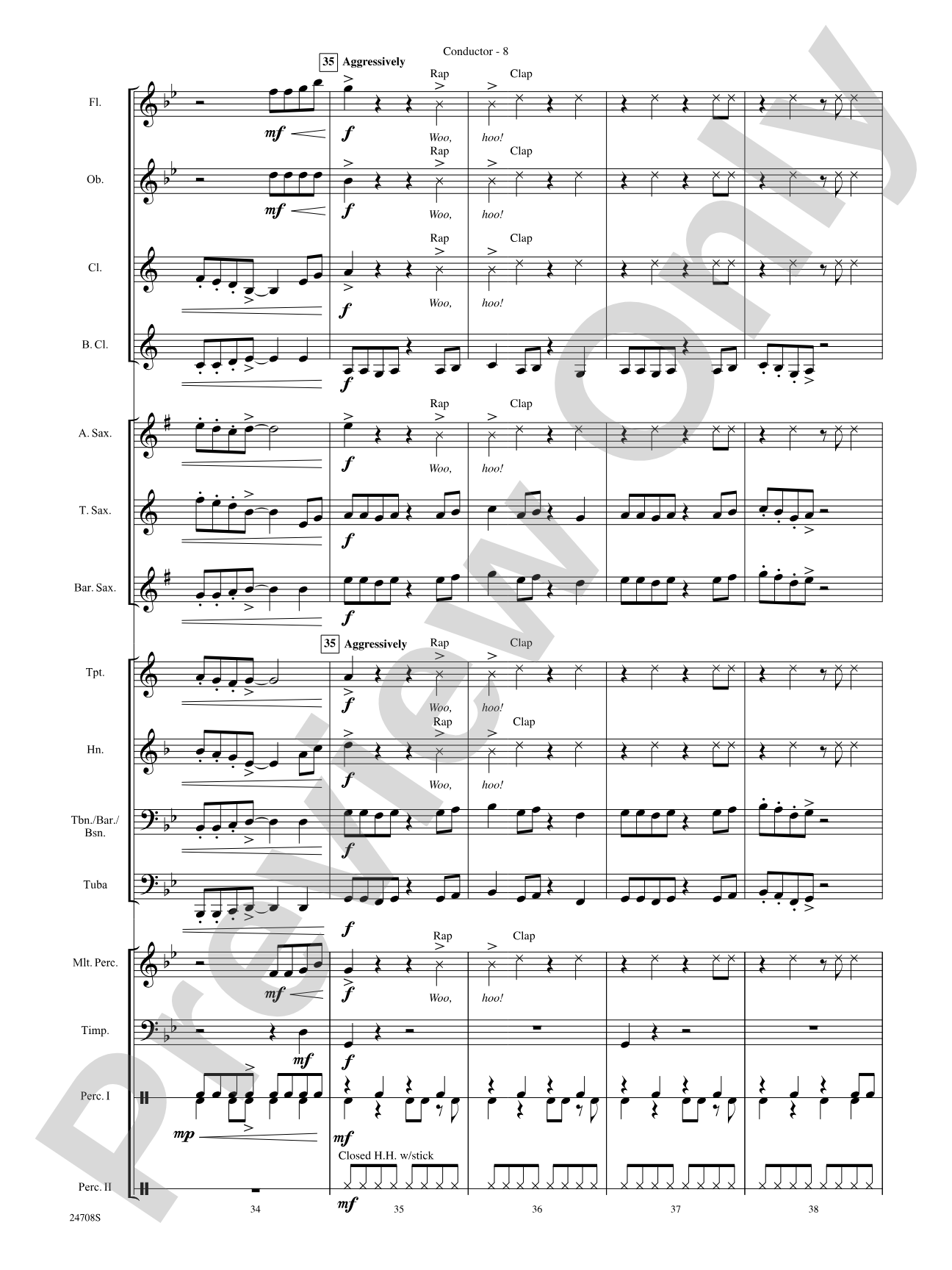Rhythm Rappin' Rock: Concert Band Conductor Score & Parts