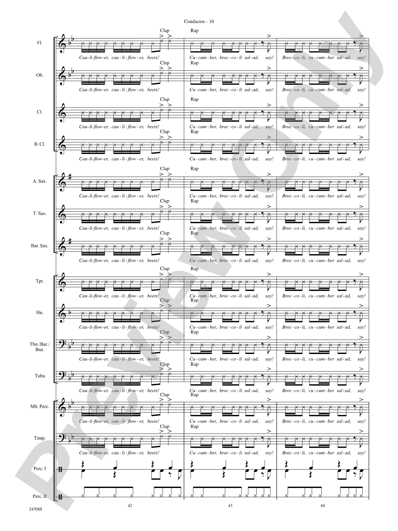 Rhythm Rappin' Rock: Concert Band Conductor Score & Parts