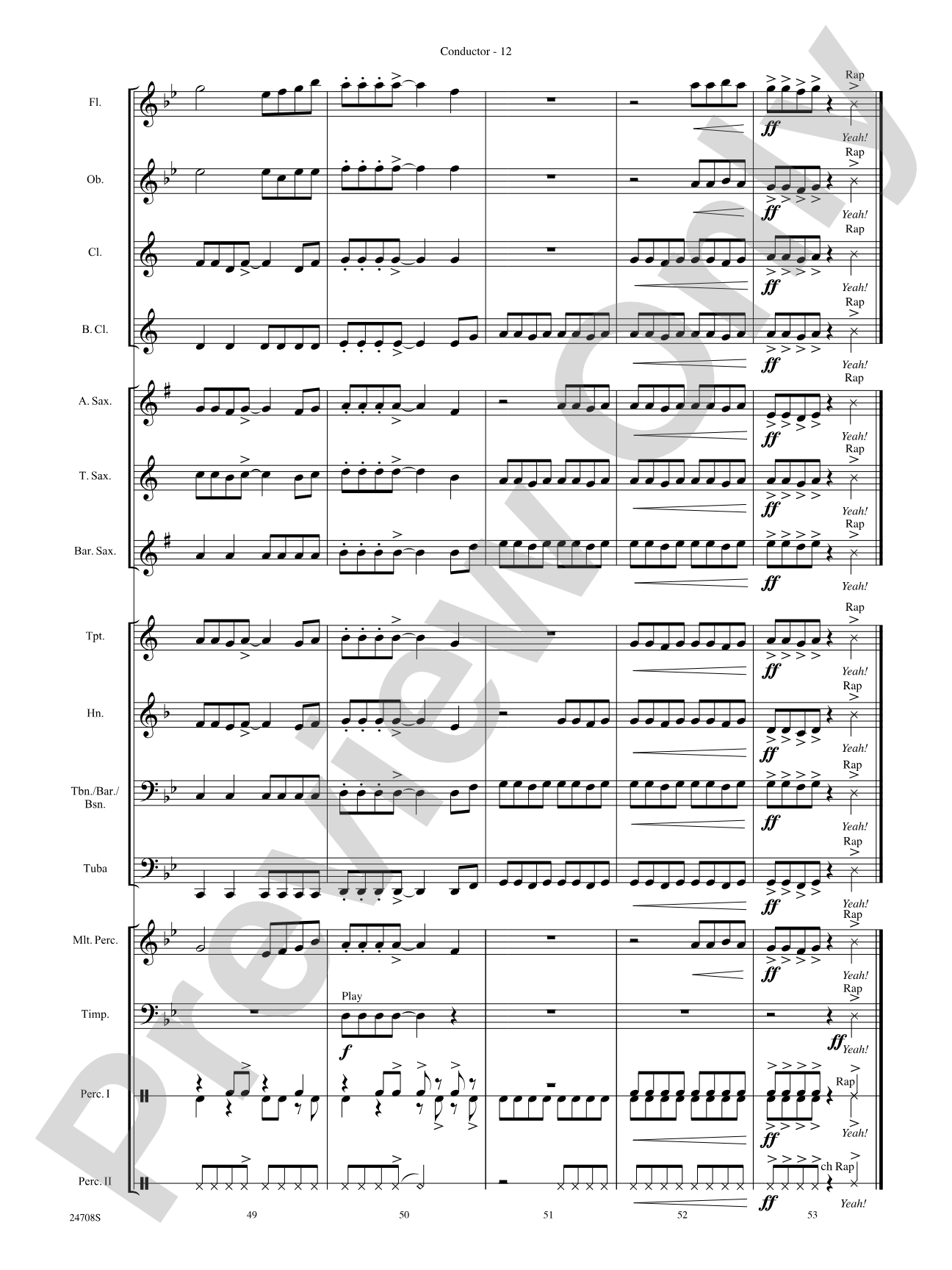 Rhythm Rappin' Rock: Concert Band Conductor Score & Parts