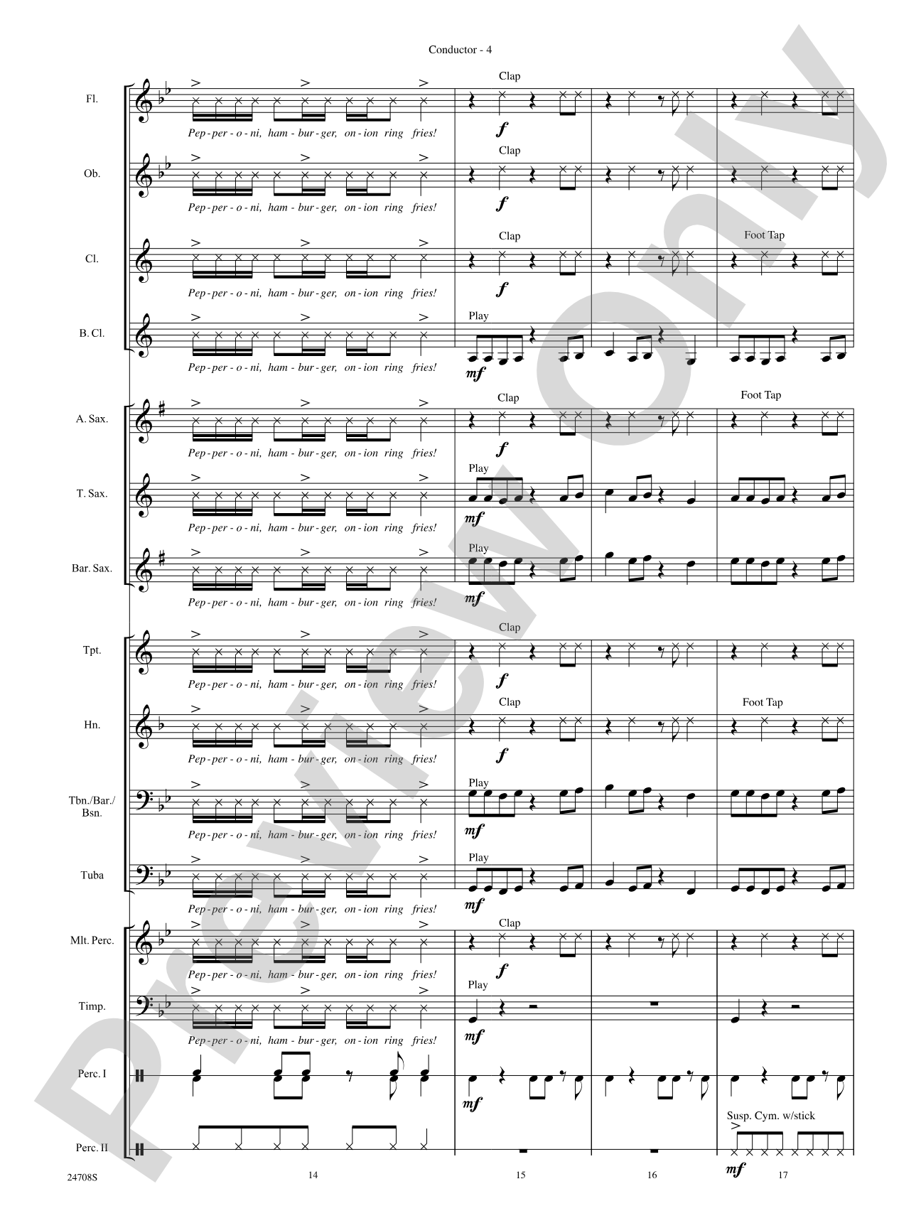 Rhythm Rappin' Rock: Concert Band Conductor Score & Parts