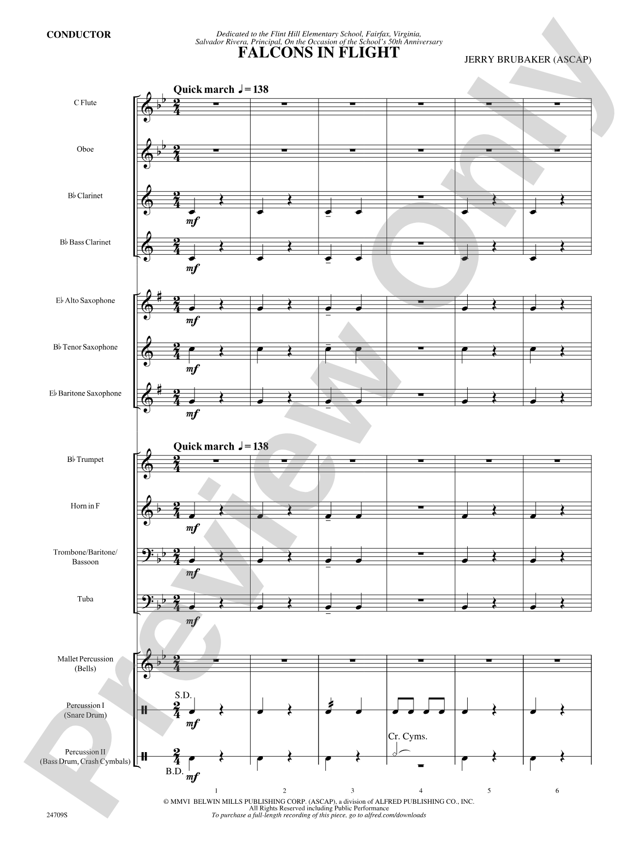 Falcons in Flight: Concert Band Conductor Score & Parts