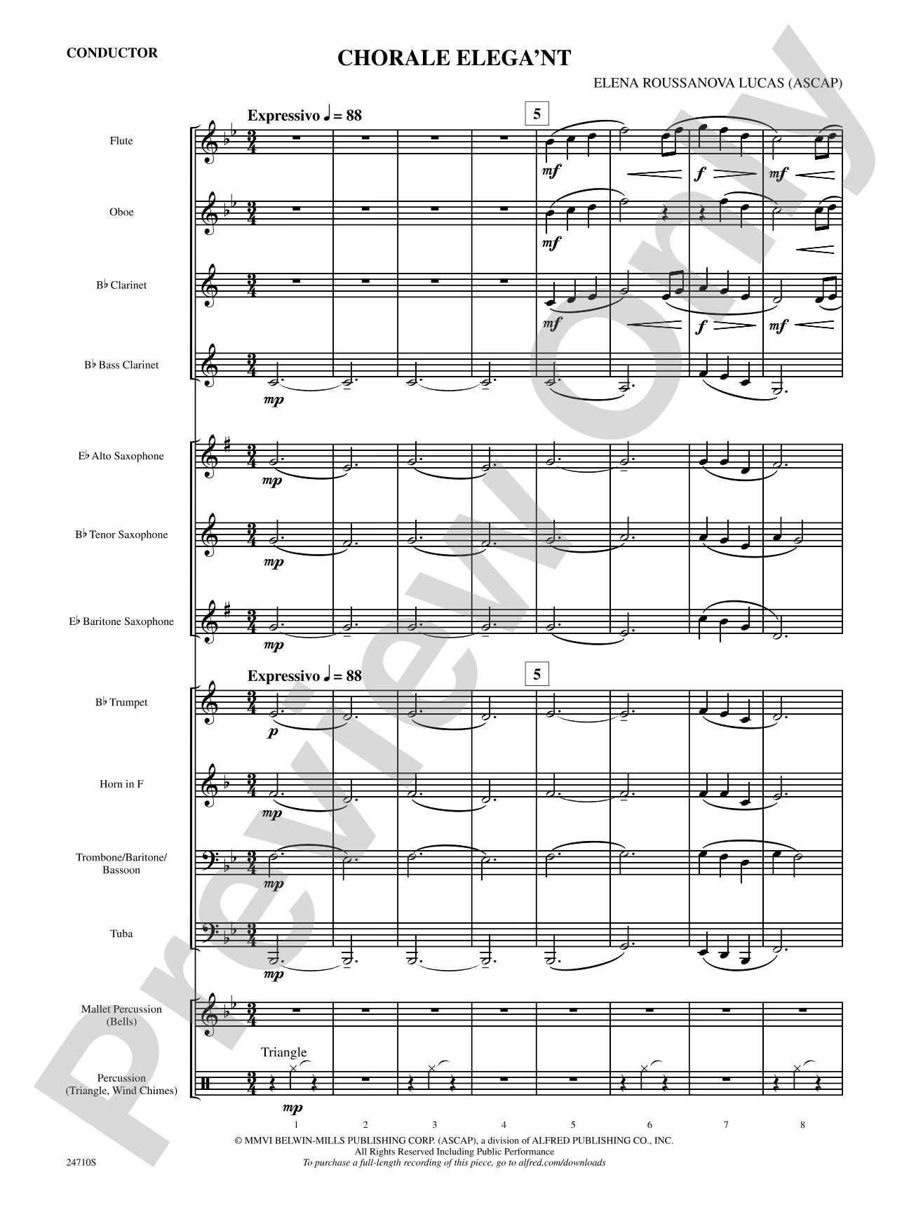 Chorale Elega'nt: Concert Band Conductor Score & Parts