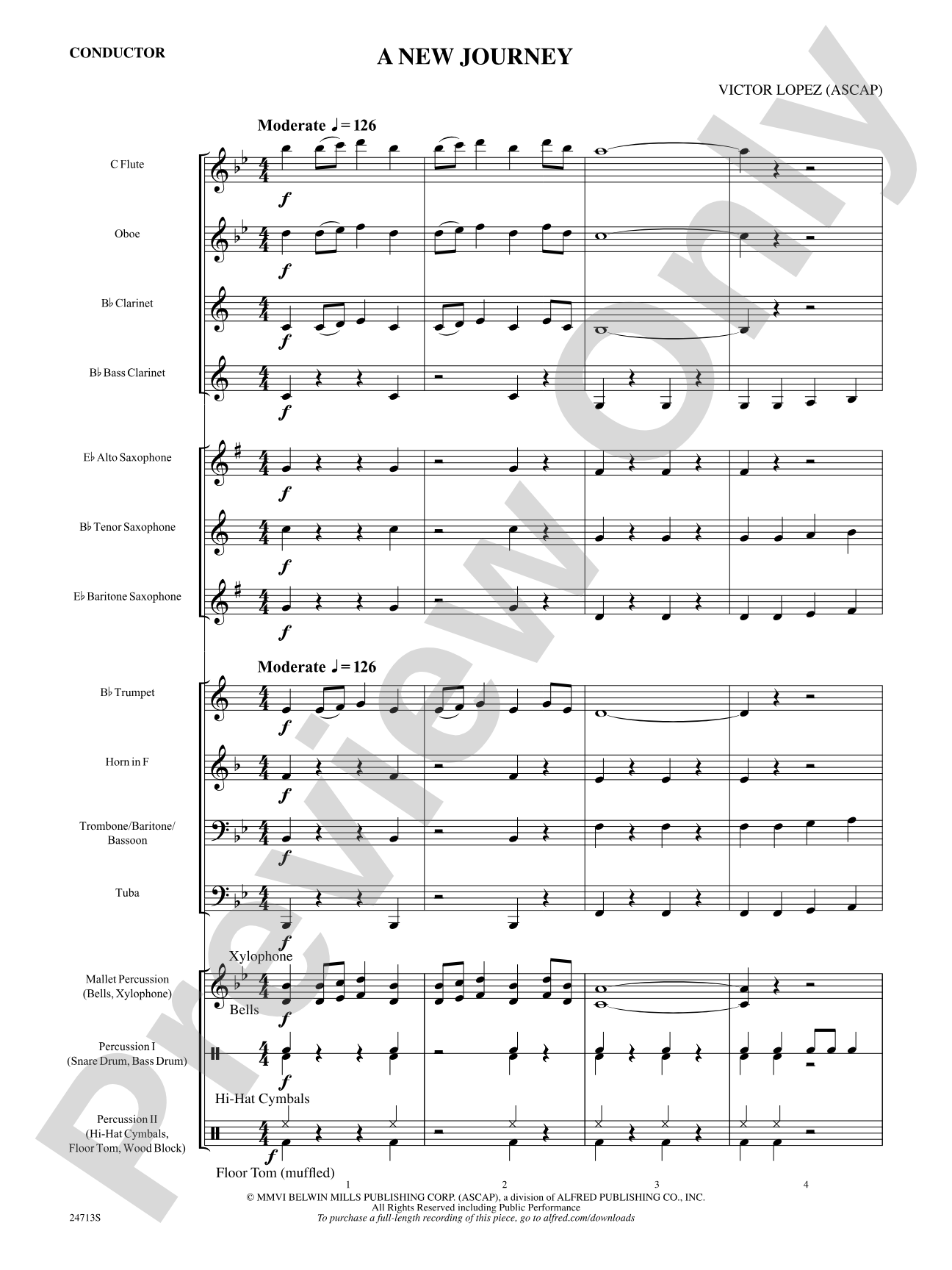 A New Journey: Concert Band Conductor Score & Parts