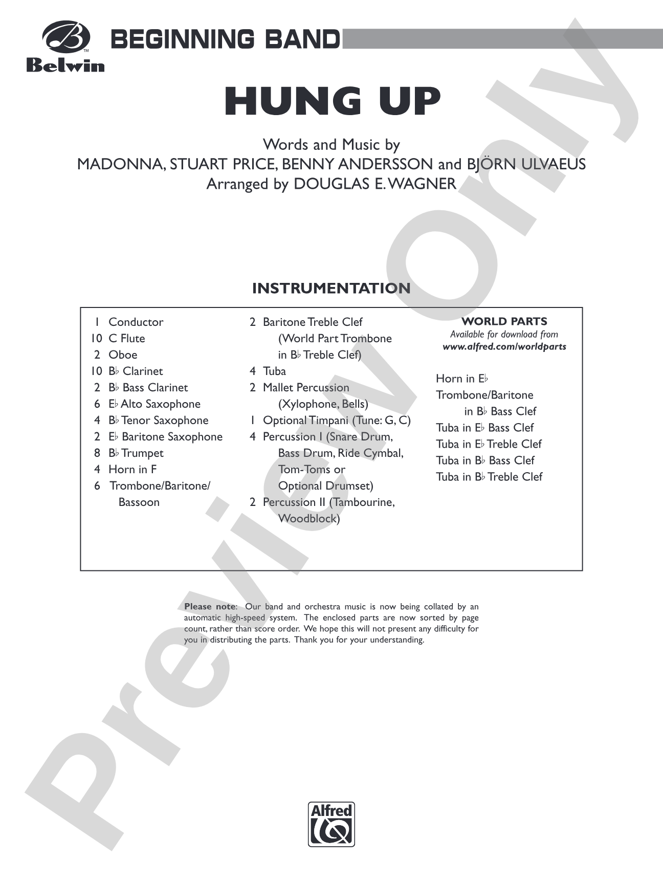 Hung Up: Concert Band Conductor Score & Parts