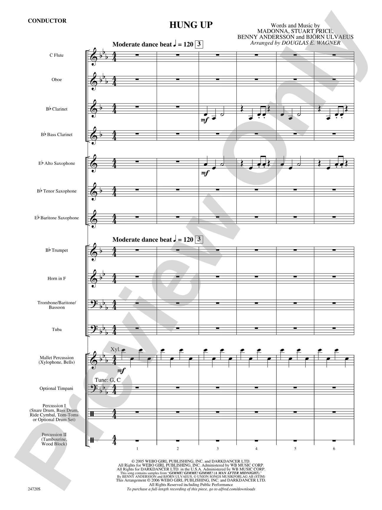 Hung Up: Concert Band Conductor Score & Parts
