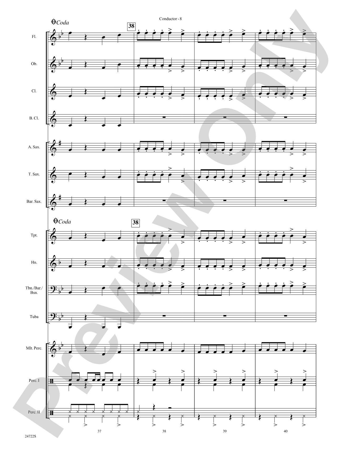 Bang the Drum All Day (I Don't Want to Work): Concert Band Conductor Score & Parts