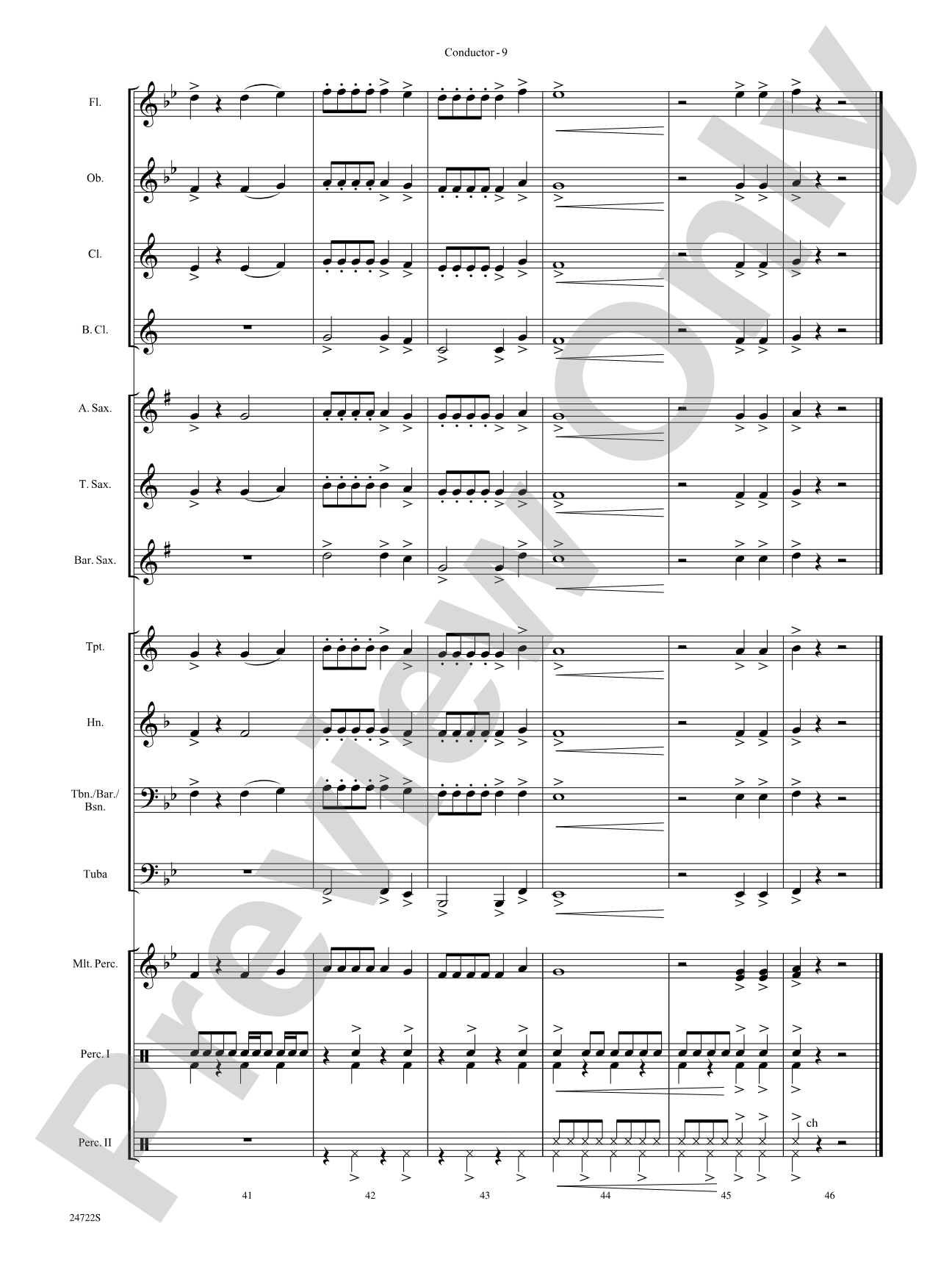 Bang the Drum All Day (I Don't Want to Work): Concert Band Conductor Score & Parts