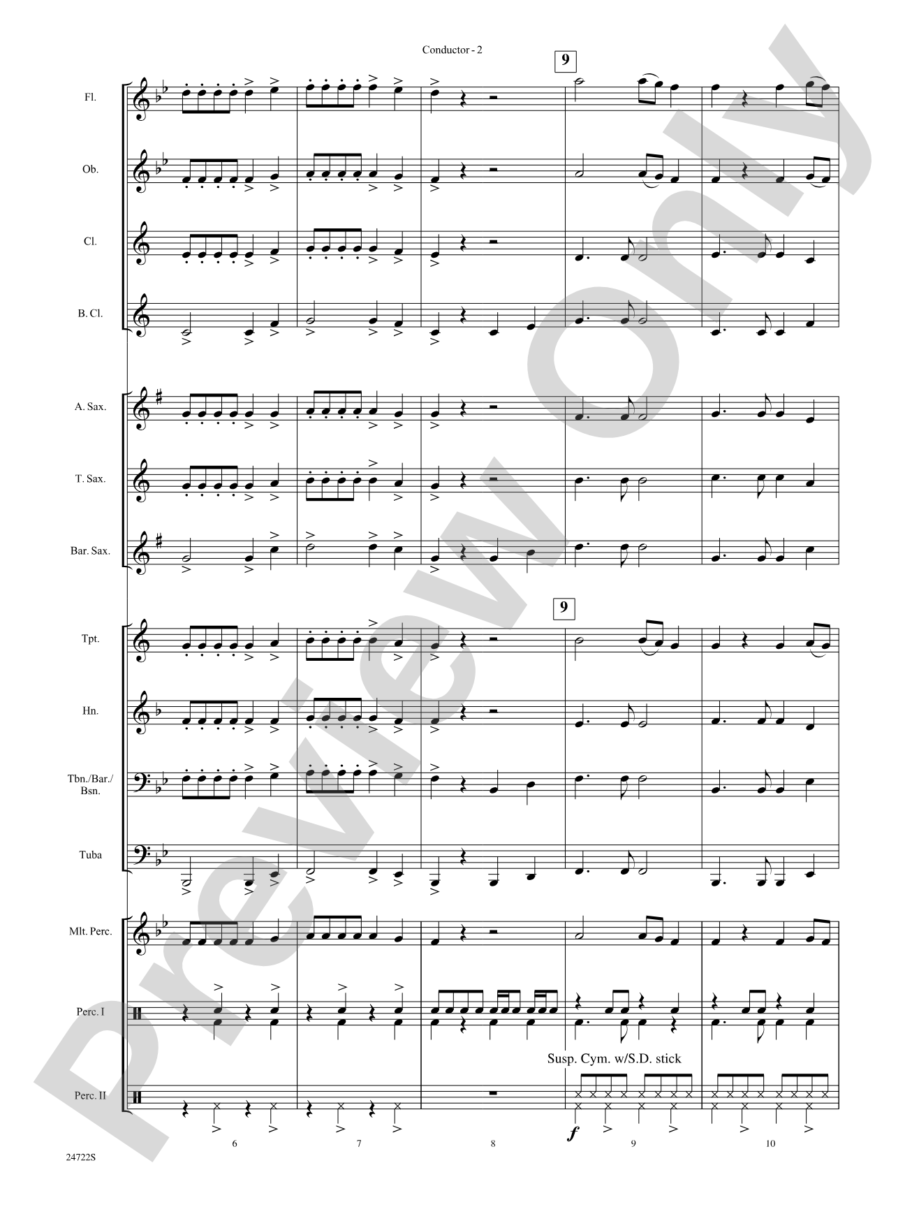 Bang the Drum All Day (I Don't Want to Work): Concert Band Conductor Score & Parts
