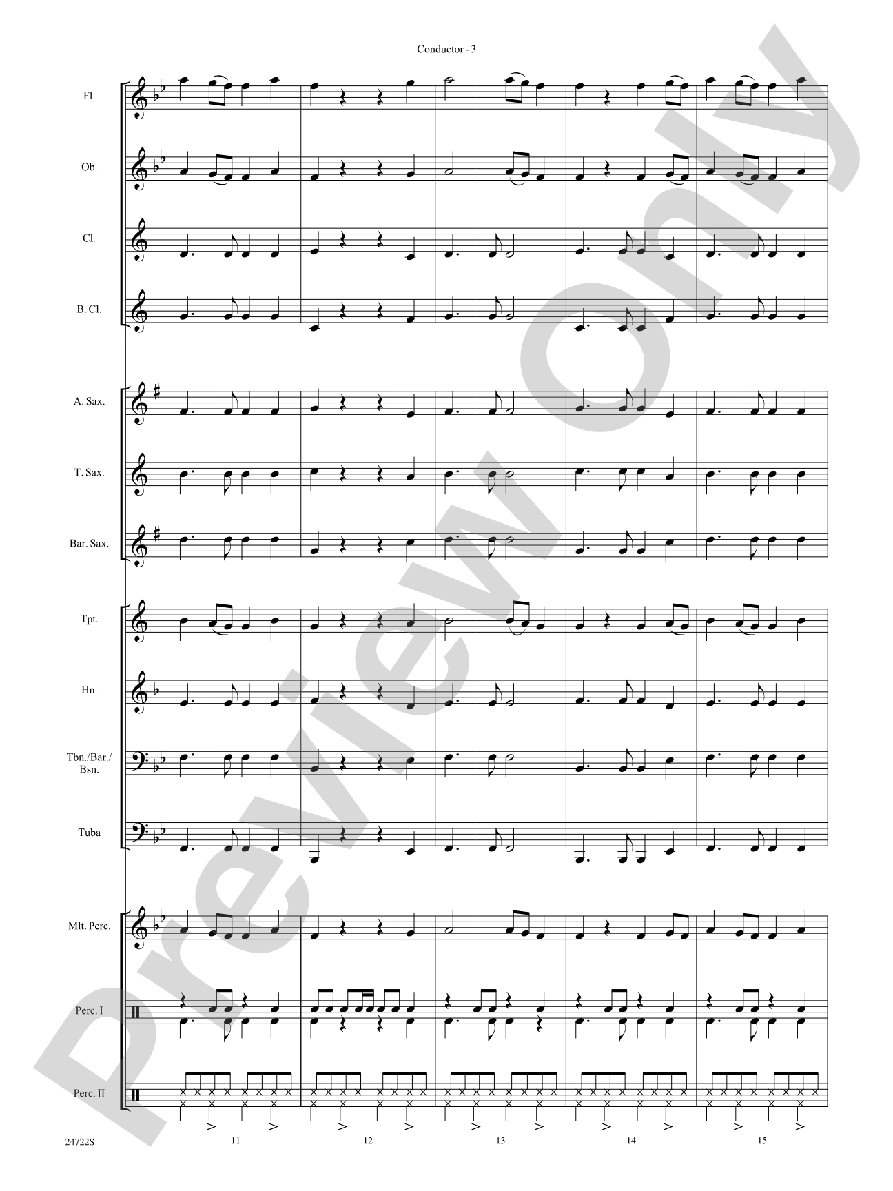 Bang the Drum All Day (I Don't Want to Work): Concert Band Conductor Score & Parts