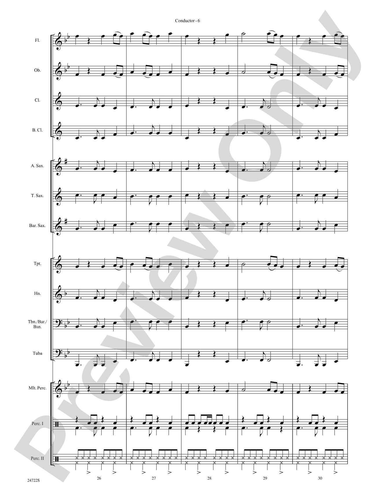 Bang the Drum All Day (I Don't Want to Work): Concert Band Conductor Score & Parts