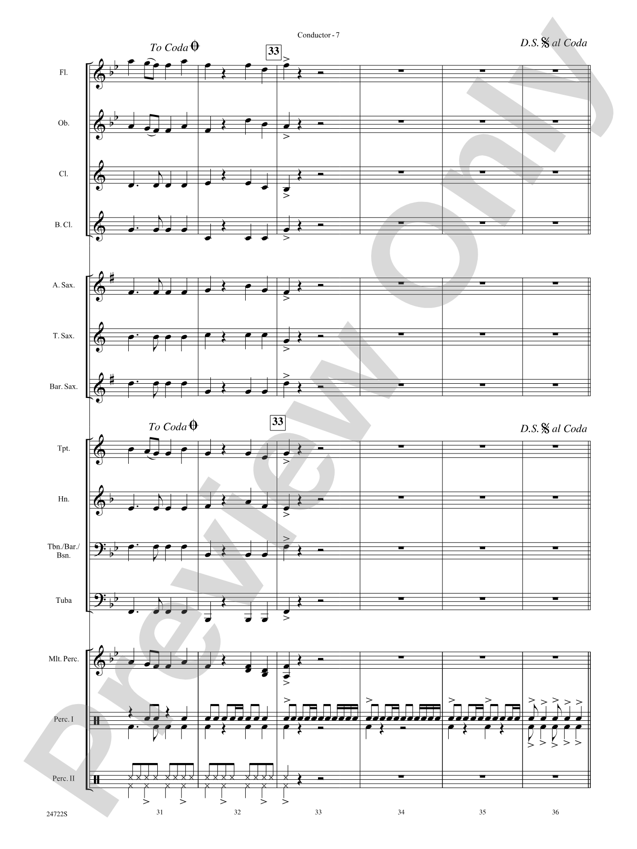 Bang the Drum All Day (I Don't Want to Work): Concert Band Conductor Score & Parts