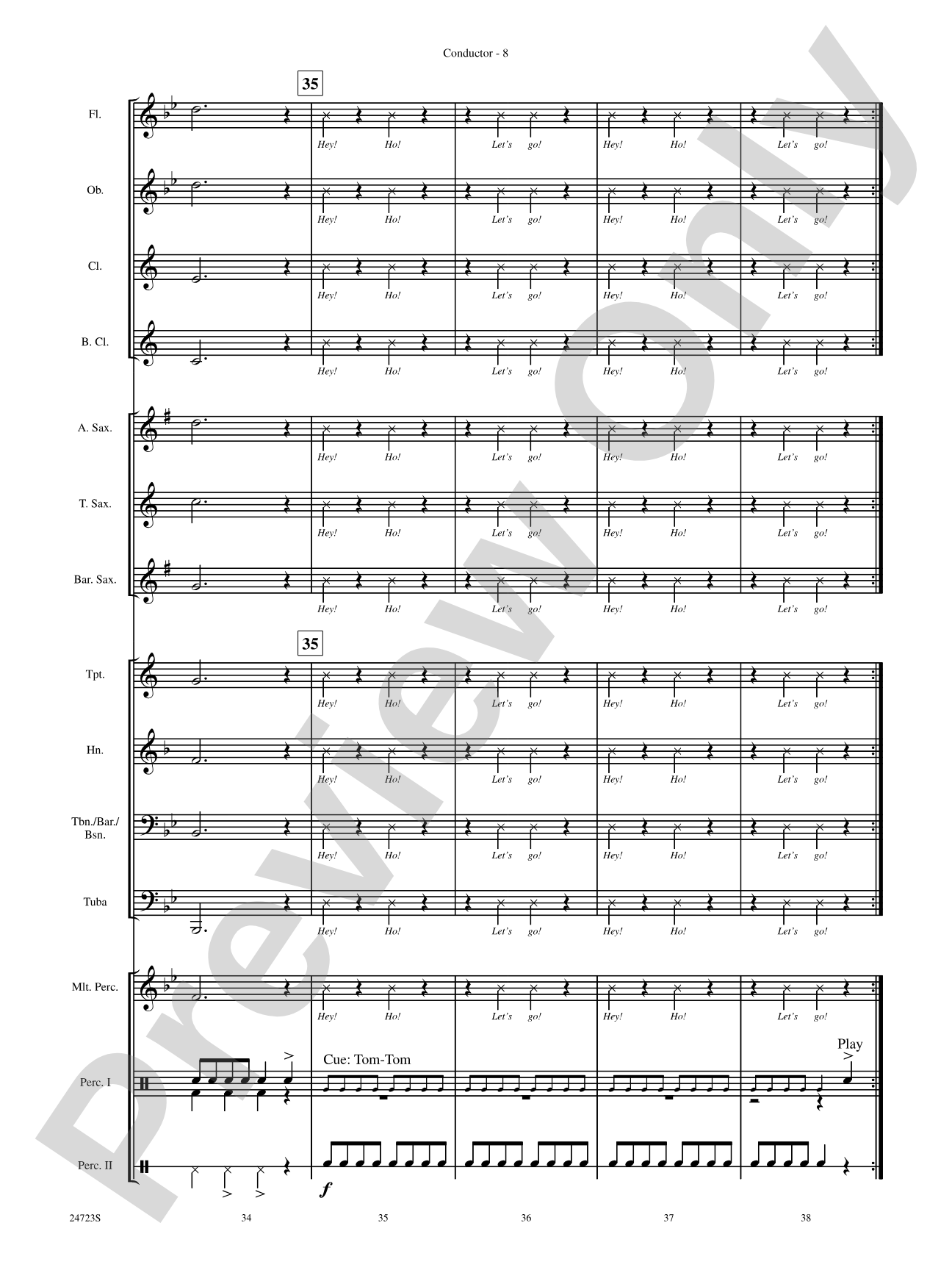 Blitzkrieg Bop: Concert Band Conductor Score & Parts