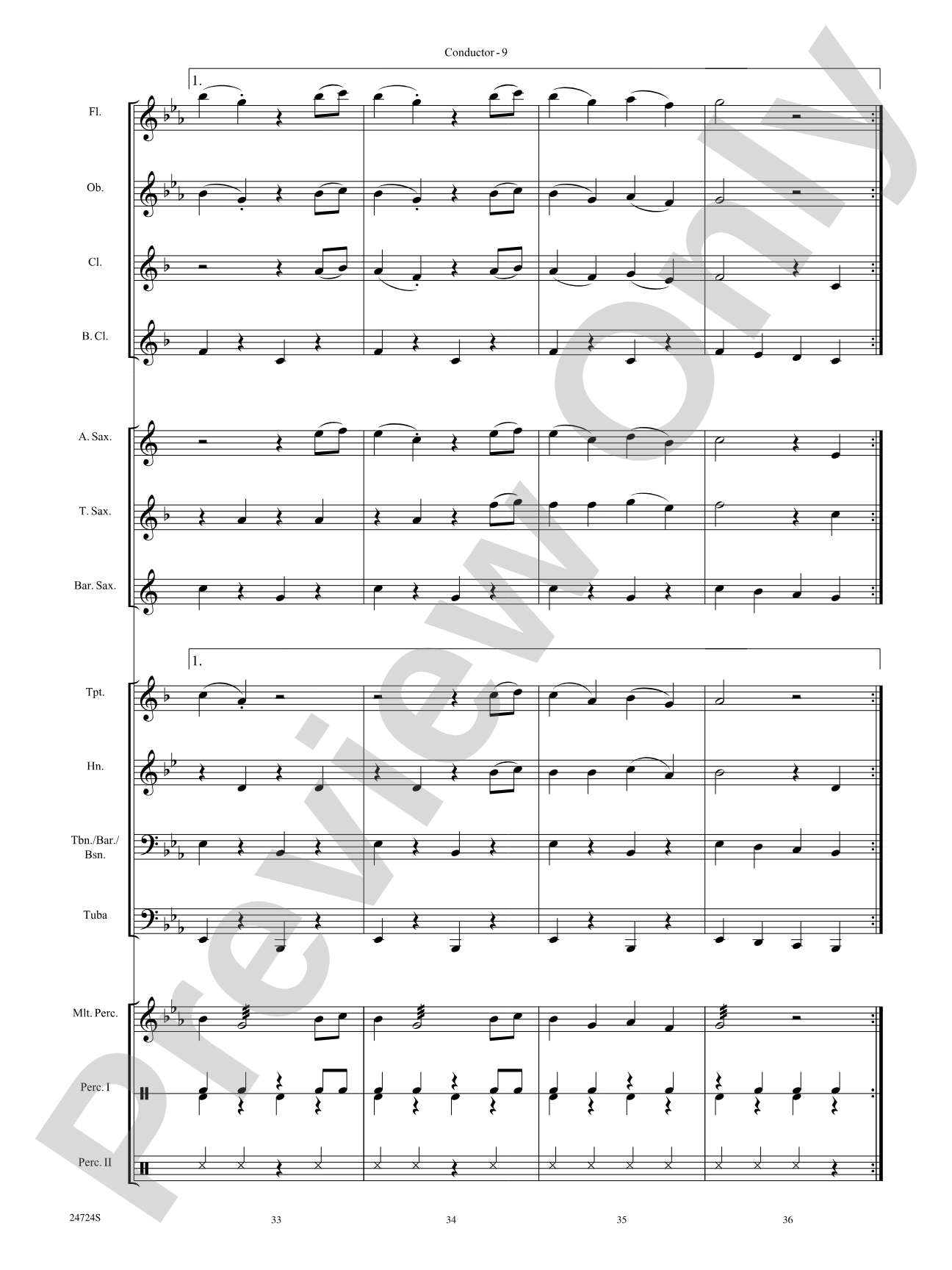 Wonka's Welcome Song (from Charlie and the Chocolate Factory): Concert Band Conductor Score & Parts