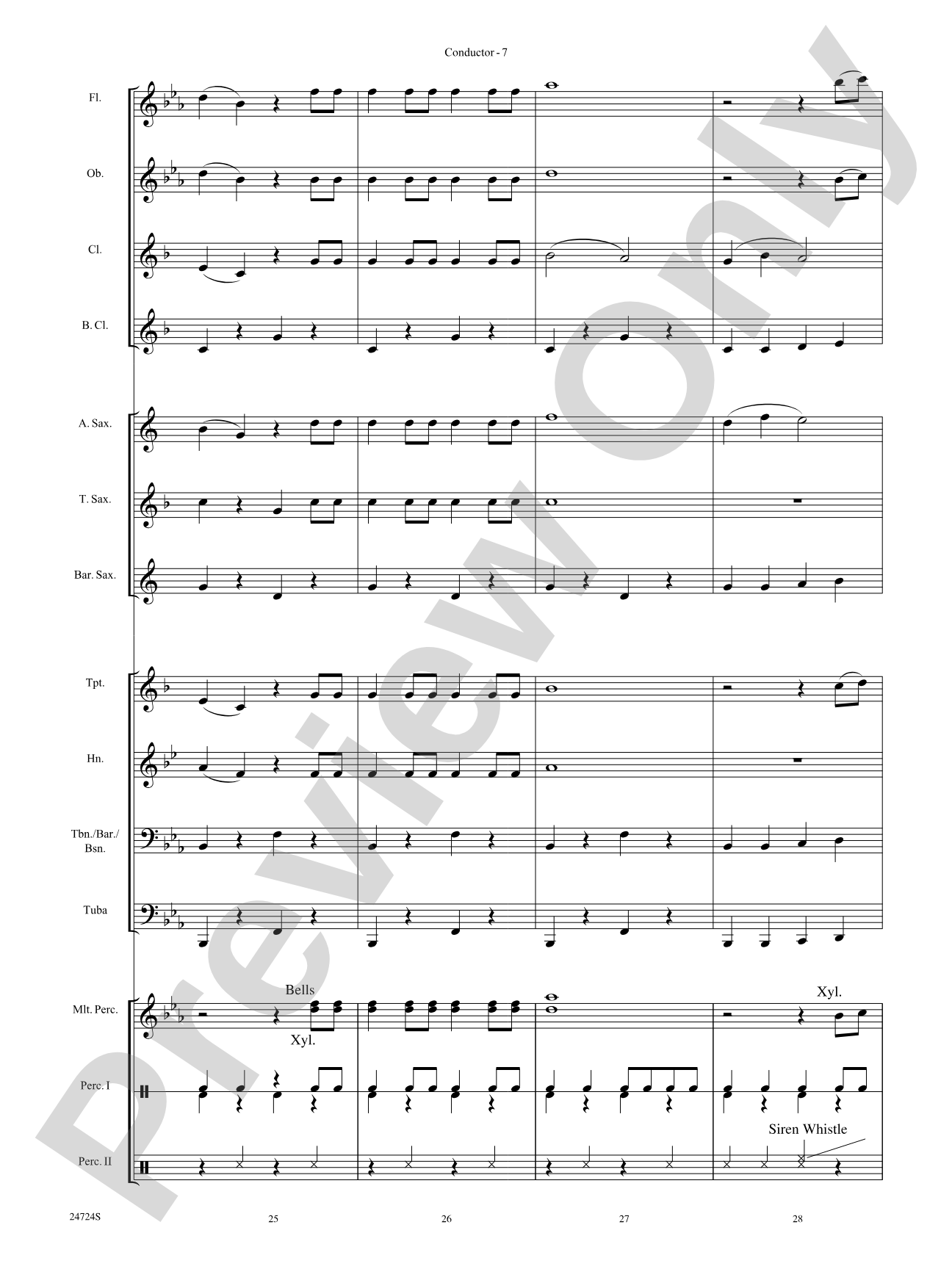 Wonka's Welcome Song (from Charlie and the Chocolate Factory): Concert Band Conductor Score & Parts