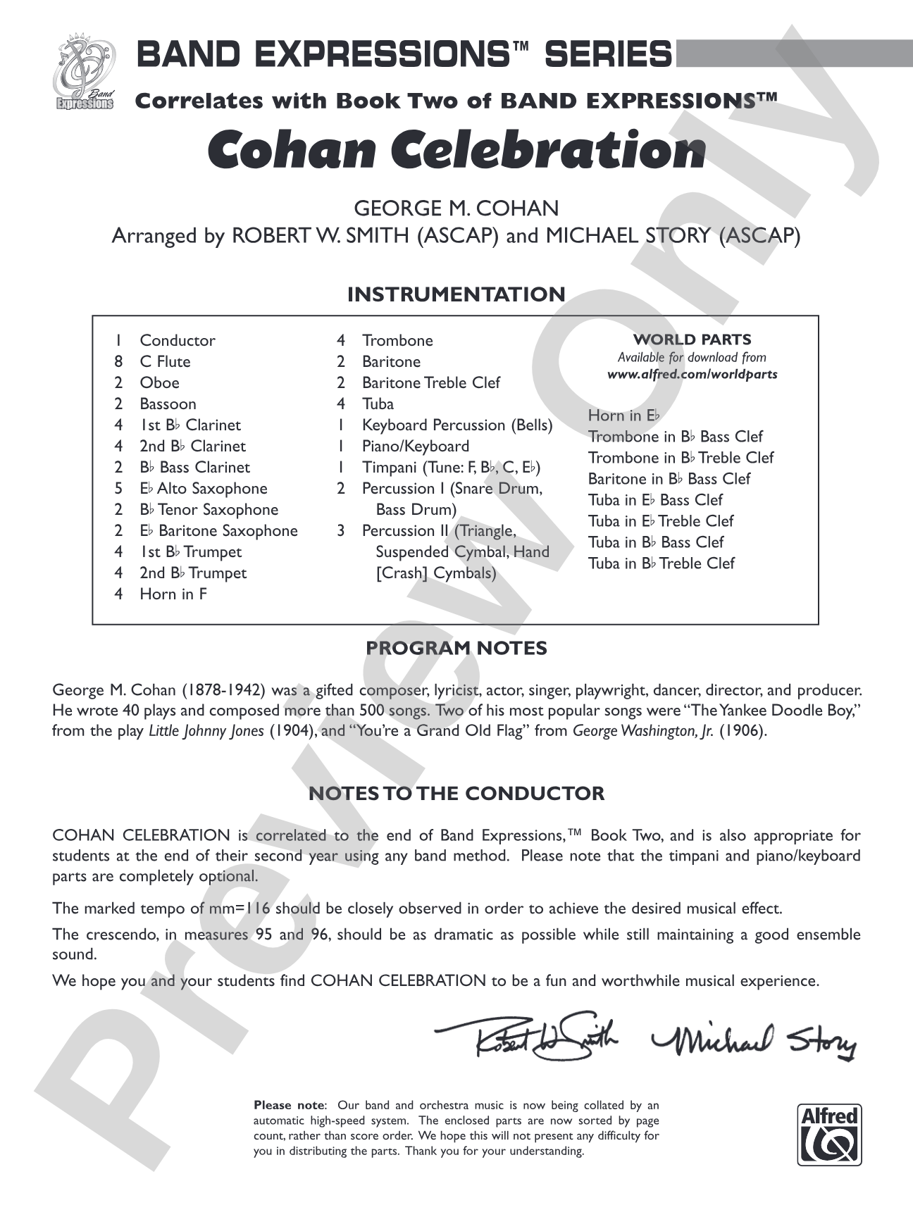 Cohan Celebration: Concert Band Conductor Score & Parts