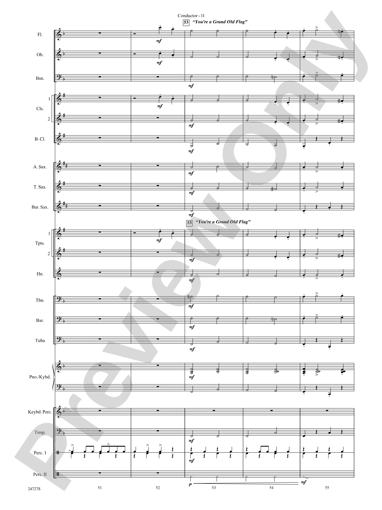Cohan Celebration: Concert Band Conductor Score & Parts