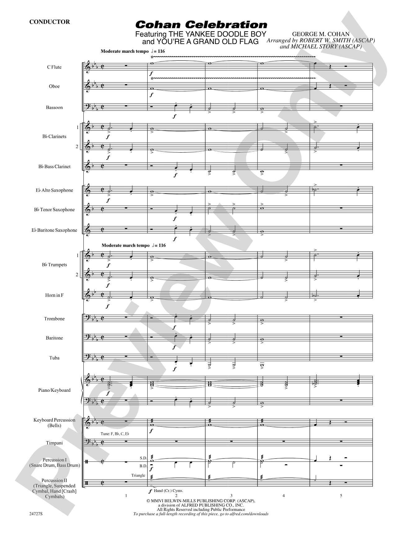 Cohan Celebration: Concert Band Conductor Score & Parts