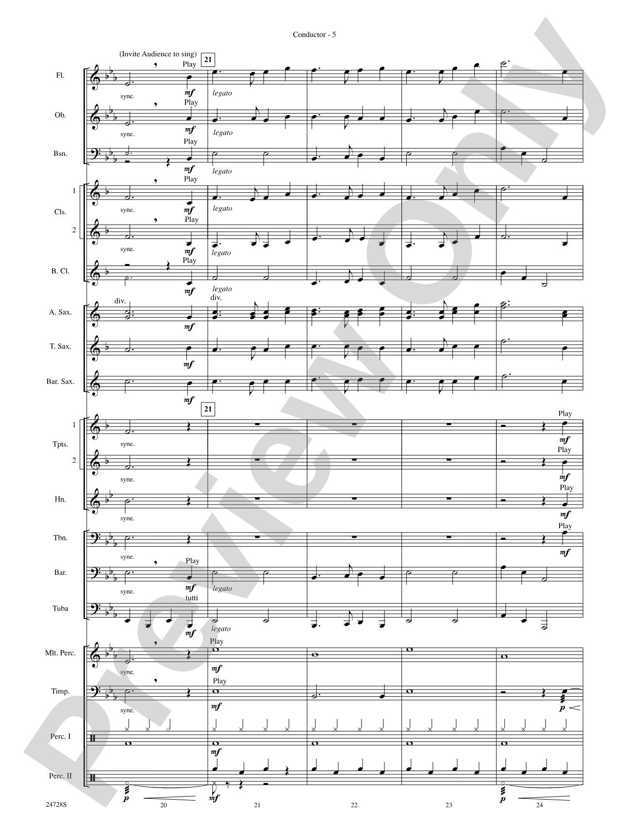 Auld Lang Syne (A Holiday Farewell for Band): Concert Band Conductor Score & Parts