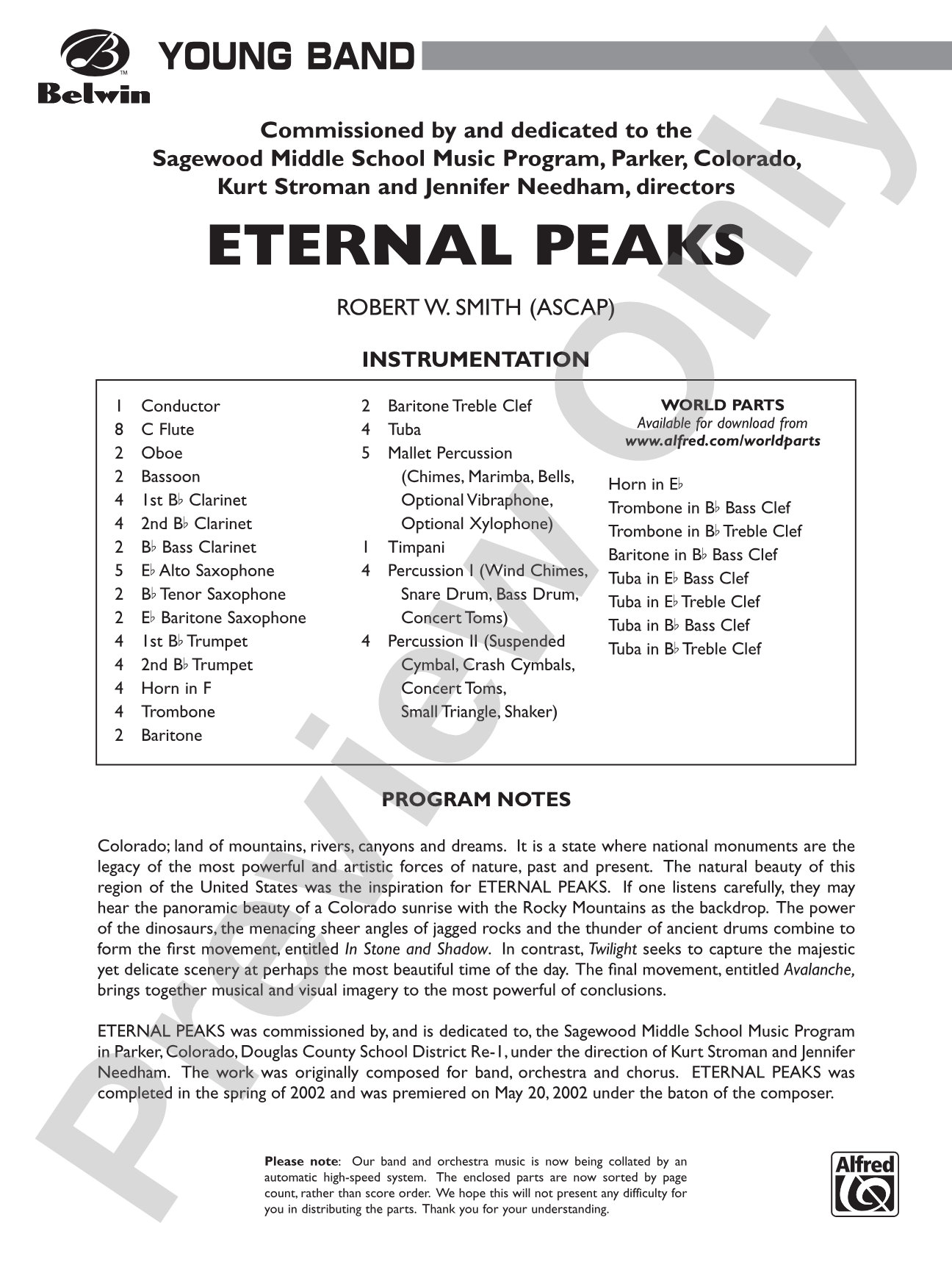 Eternal Peaks: Concert Band Conductor Score & Parts