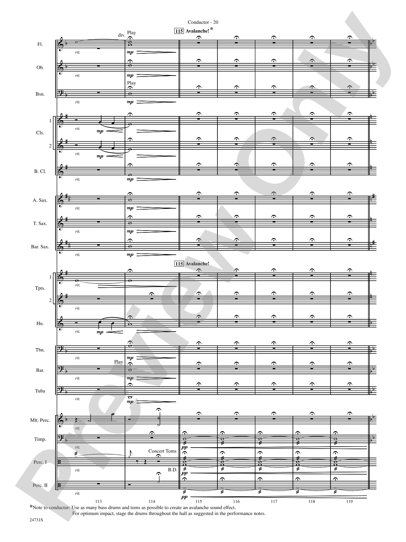 Eternal Peaks: Concert Band Conductor Score & Parts