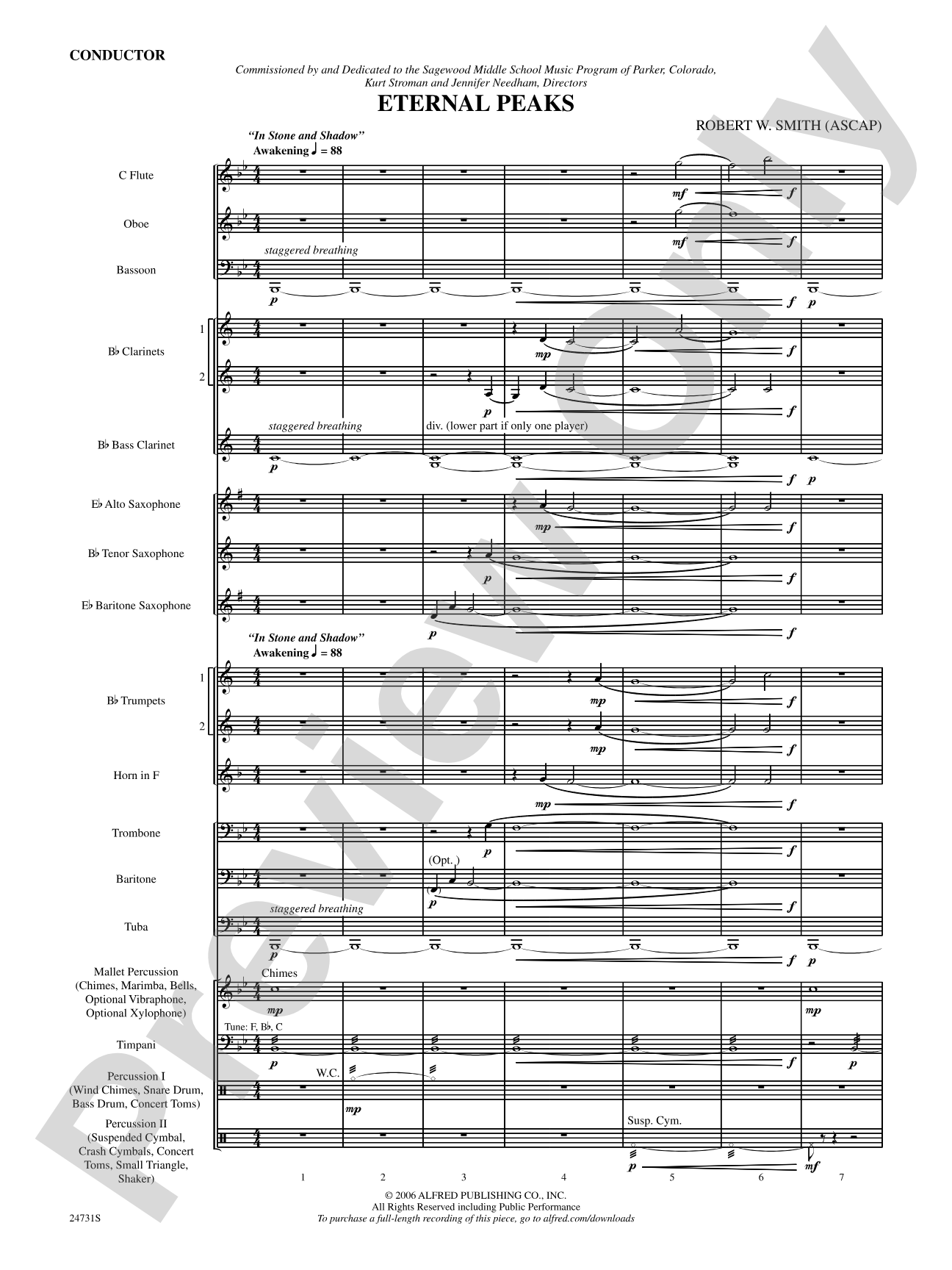 Eternal Peaks: Concert Band Conductor Score & Parts