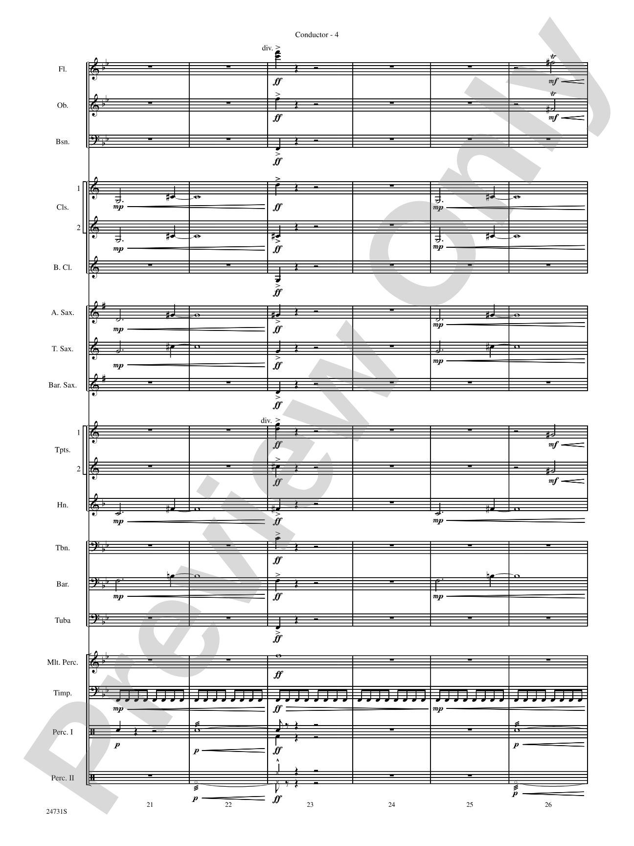 Eternal Peaks: Concert Band Conductor Score & Parts