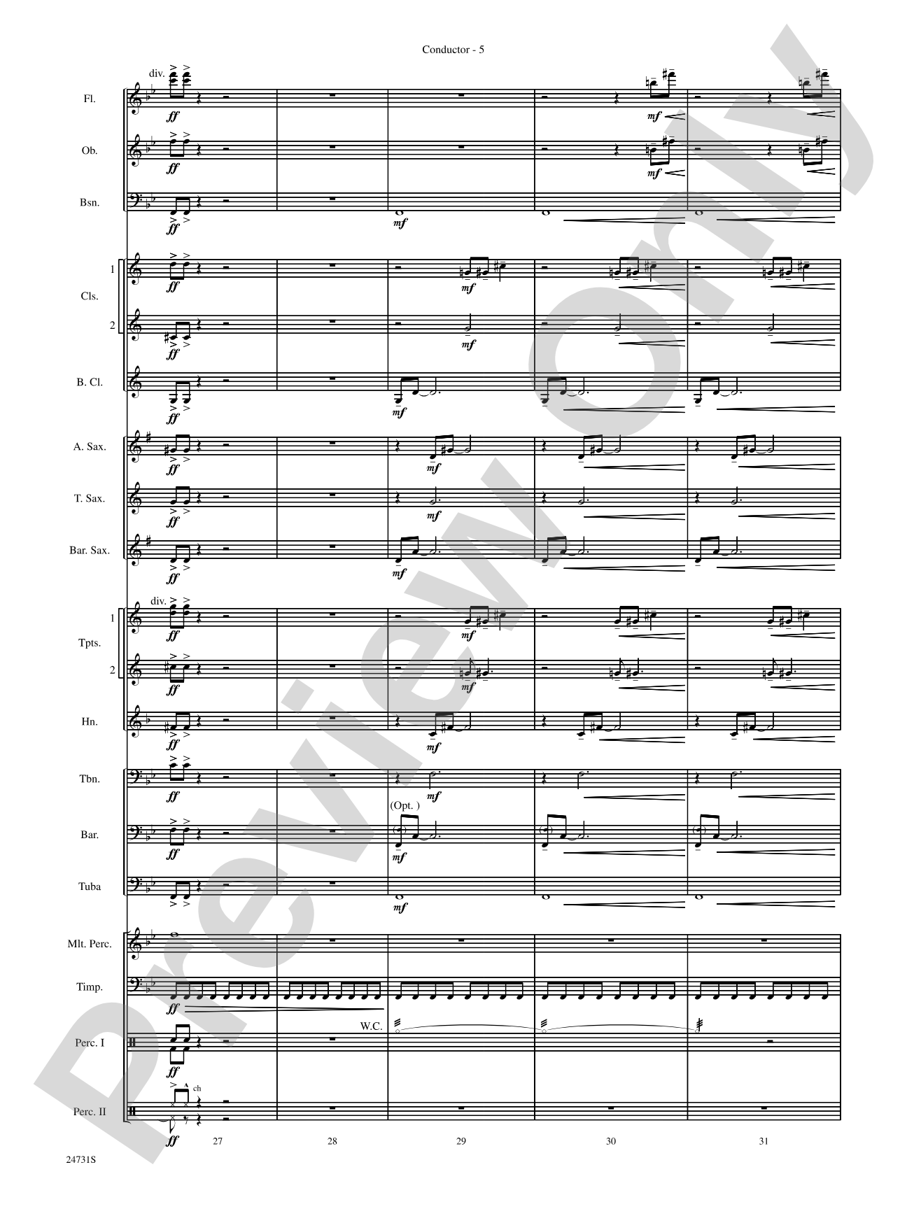 Eternal Peaks: Concert Band Conductor Score & Parts