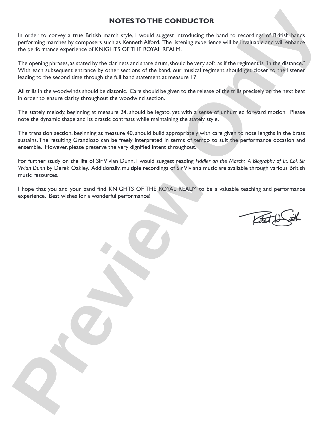 Knights of the Royal Realm (Concert March): Concert Band Conductor Score & Parts