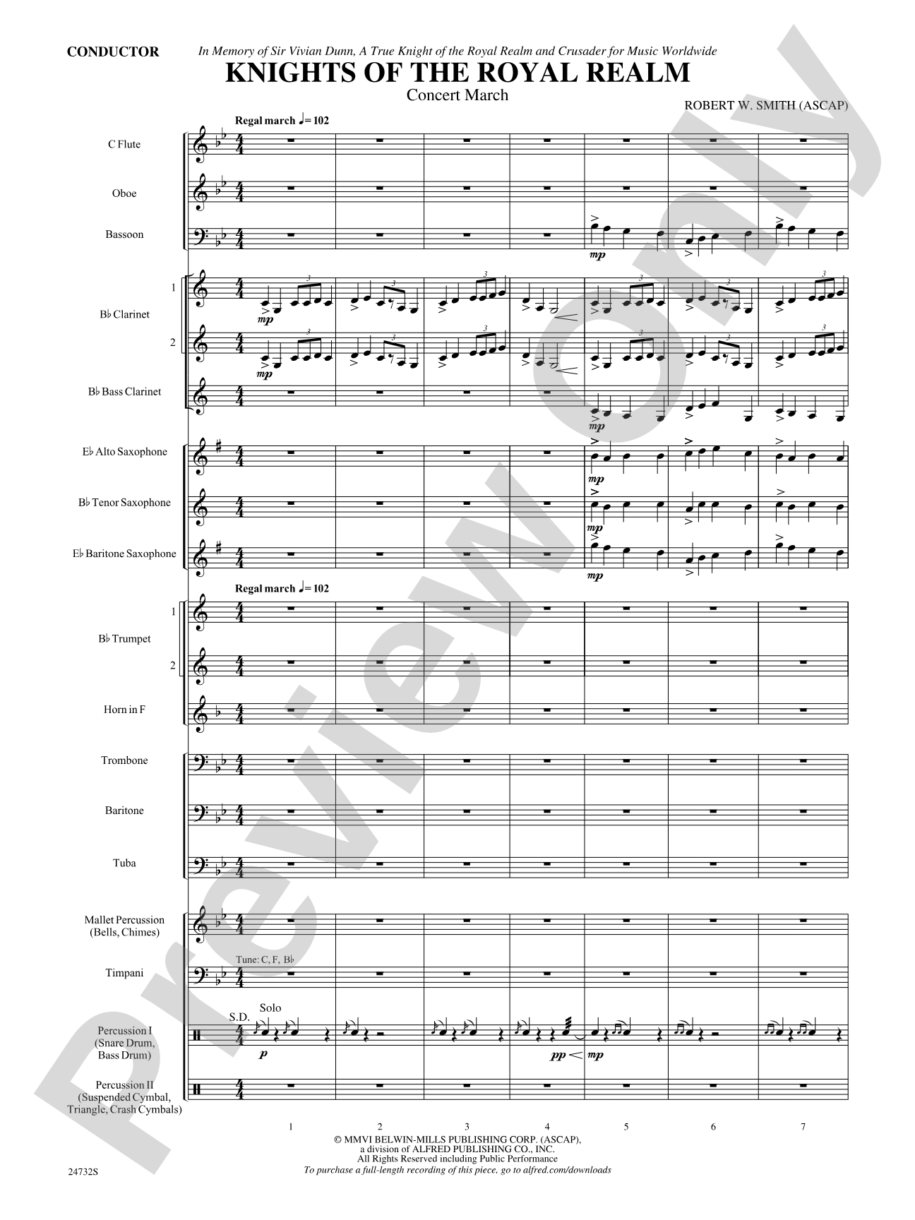 Knights of the Royal Realm (Concert March): Concert Band Conductor Score & Parts