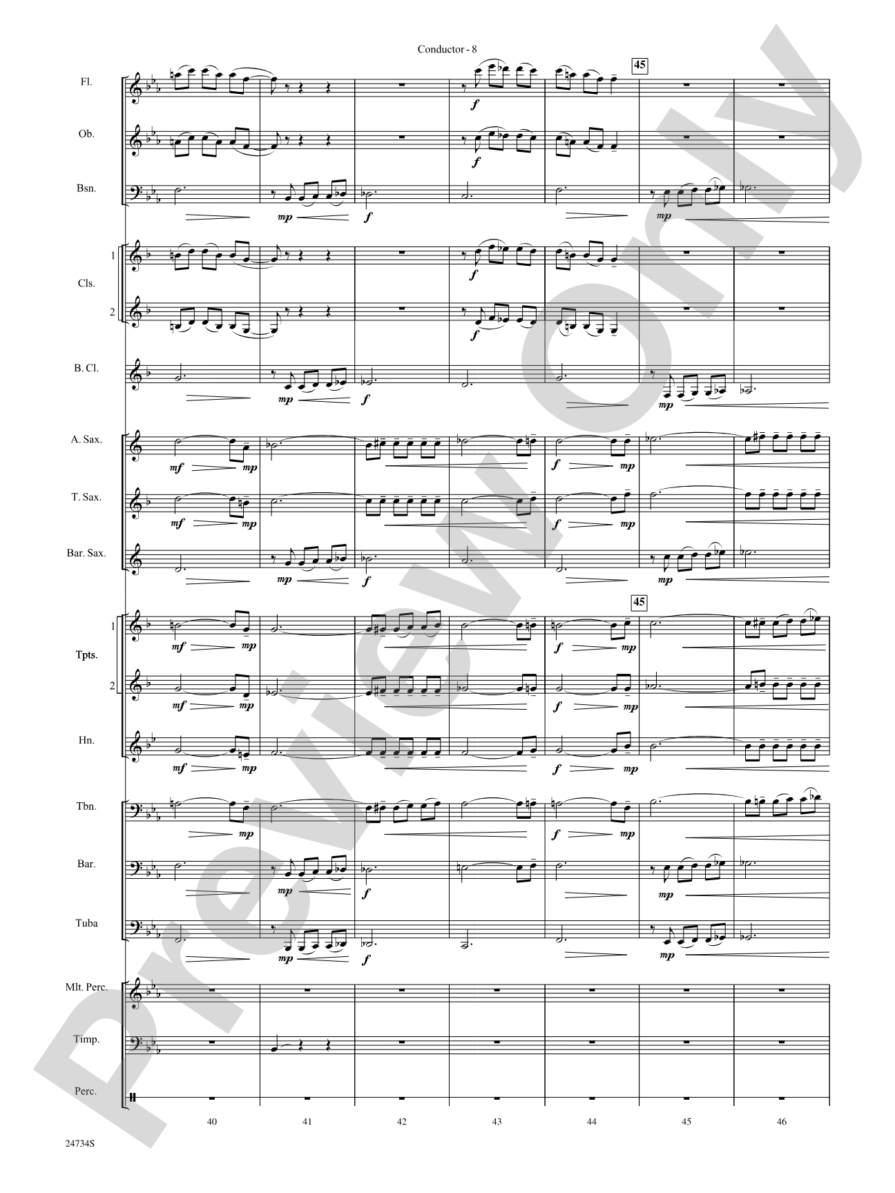 Nocturne (Opus 9, No. 2): Concert Band Conductor Score & Parts