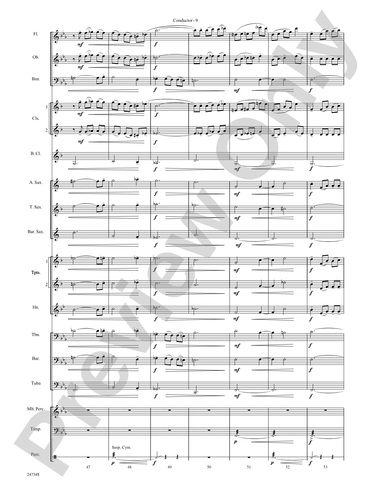 Nocturne (Opus 9, No. 2): Concert Band Conductor Score & Parts
