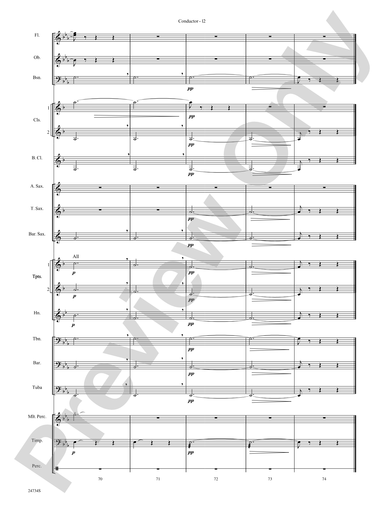 Nocturne (Opus 9, No. 2): Concert Band Conductor Score & Parts