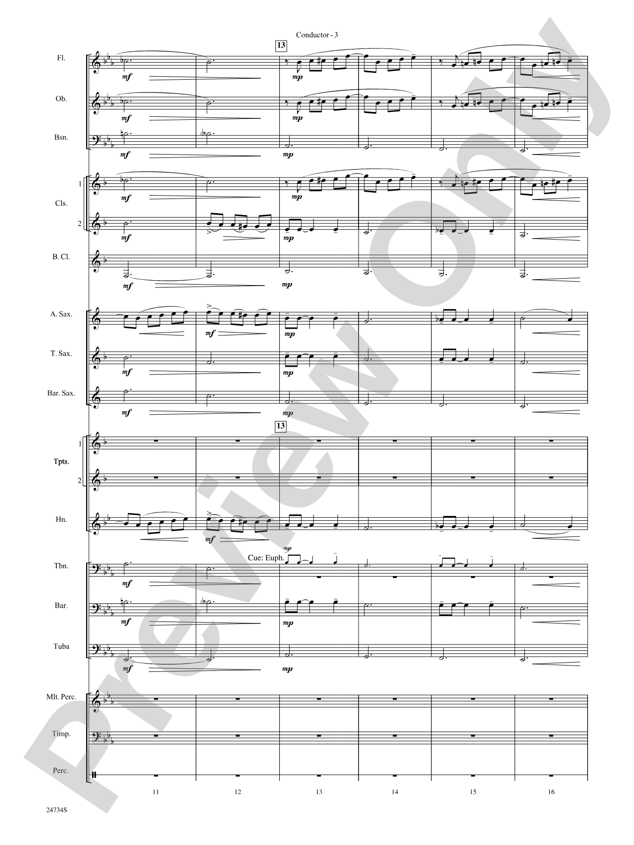 Nocturne (Opus 9, No. 2): Concert Band Conductor Score & Parts