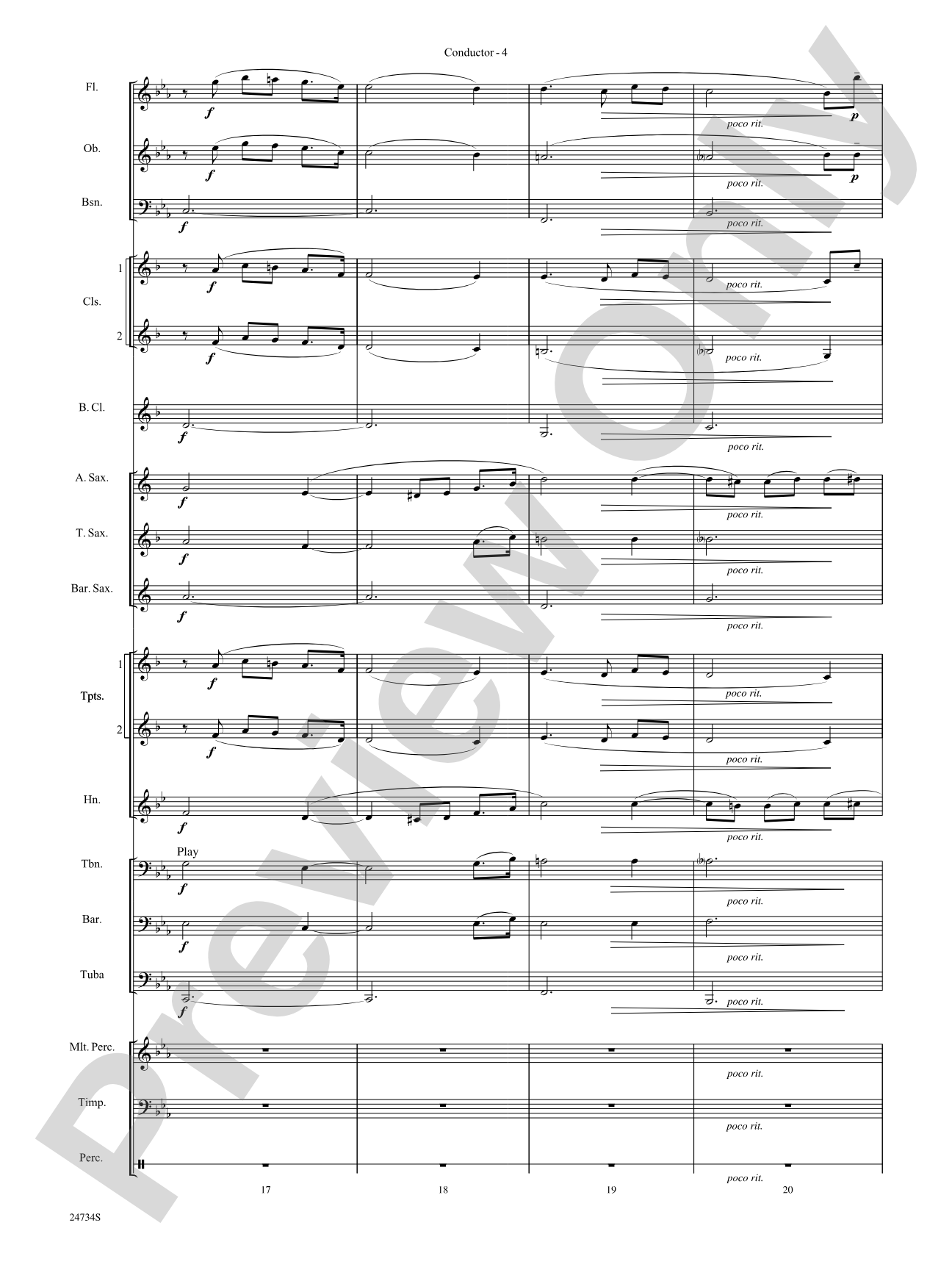 Nocturne (Opus 9, No. 2): Concert Band Conductor Score & Parts