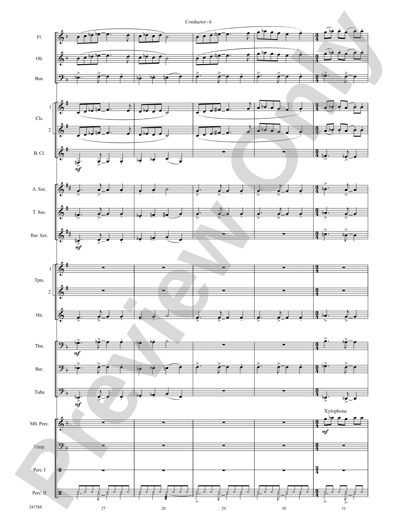 Paradox: Concert Band Conductor Score & Parts