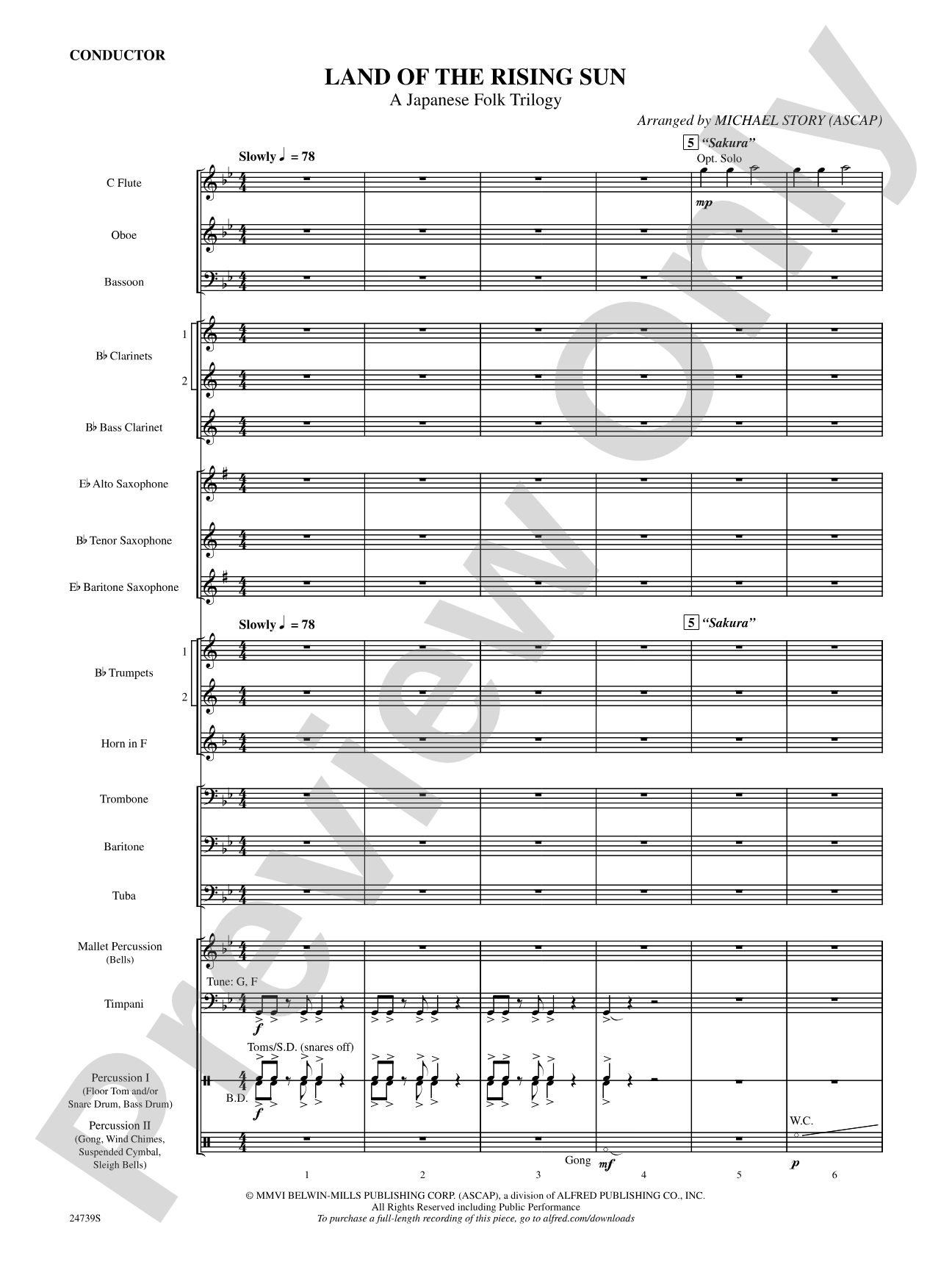 Land of the Rising Sun (A Japanese Folk Trilogy): Score