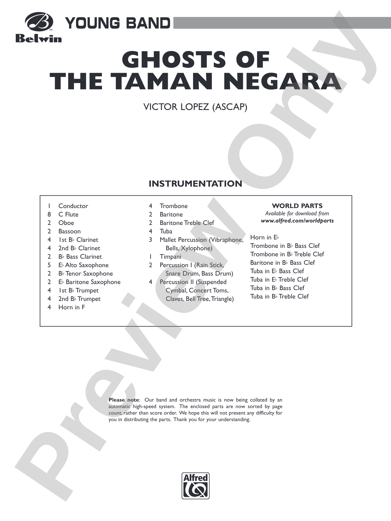 Ghosts of the Taman Negara: Concert Band Conductor Score & Parts