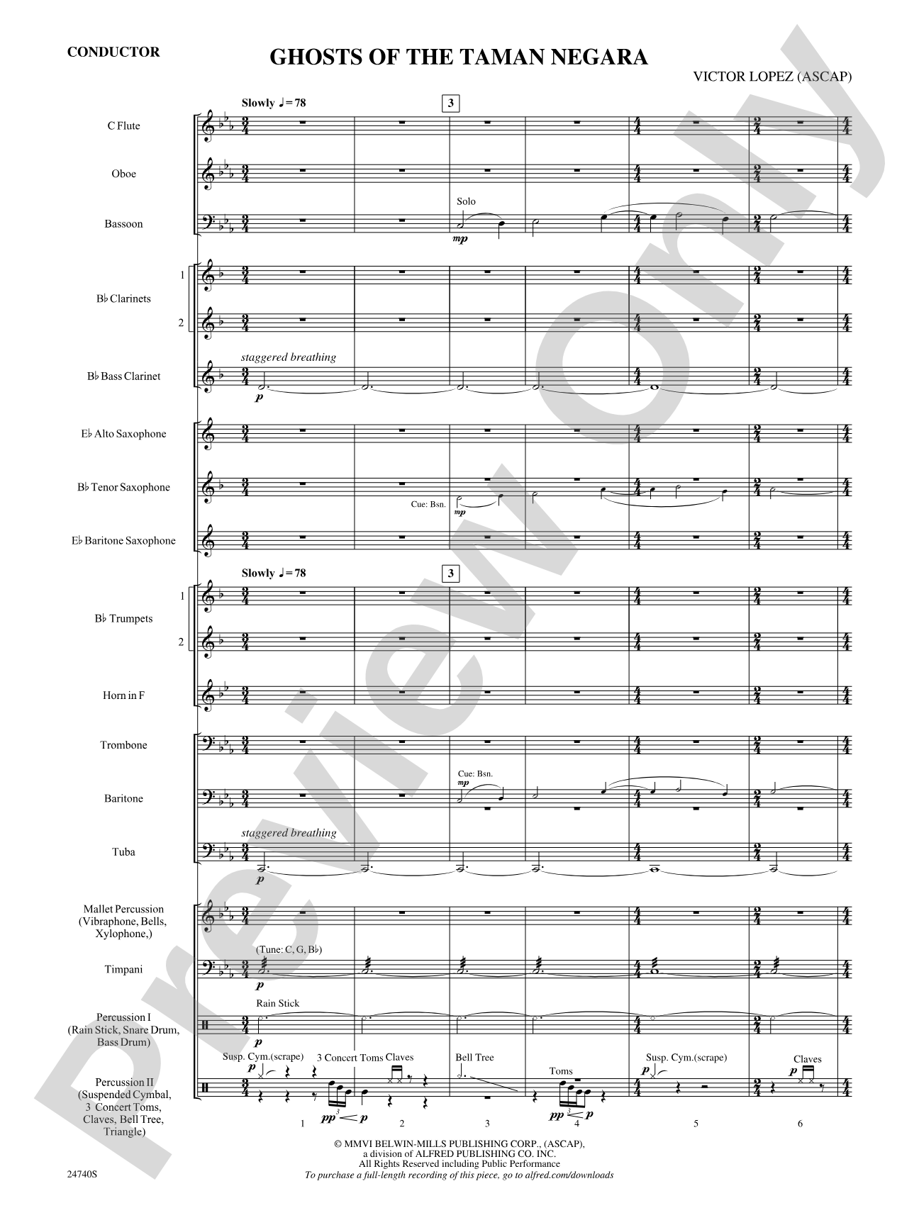Ghosts of the Taman Negara: Concert Band Conductor Score & Parts