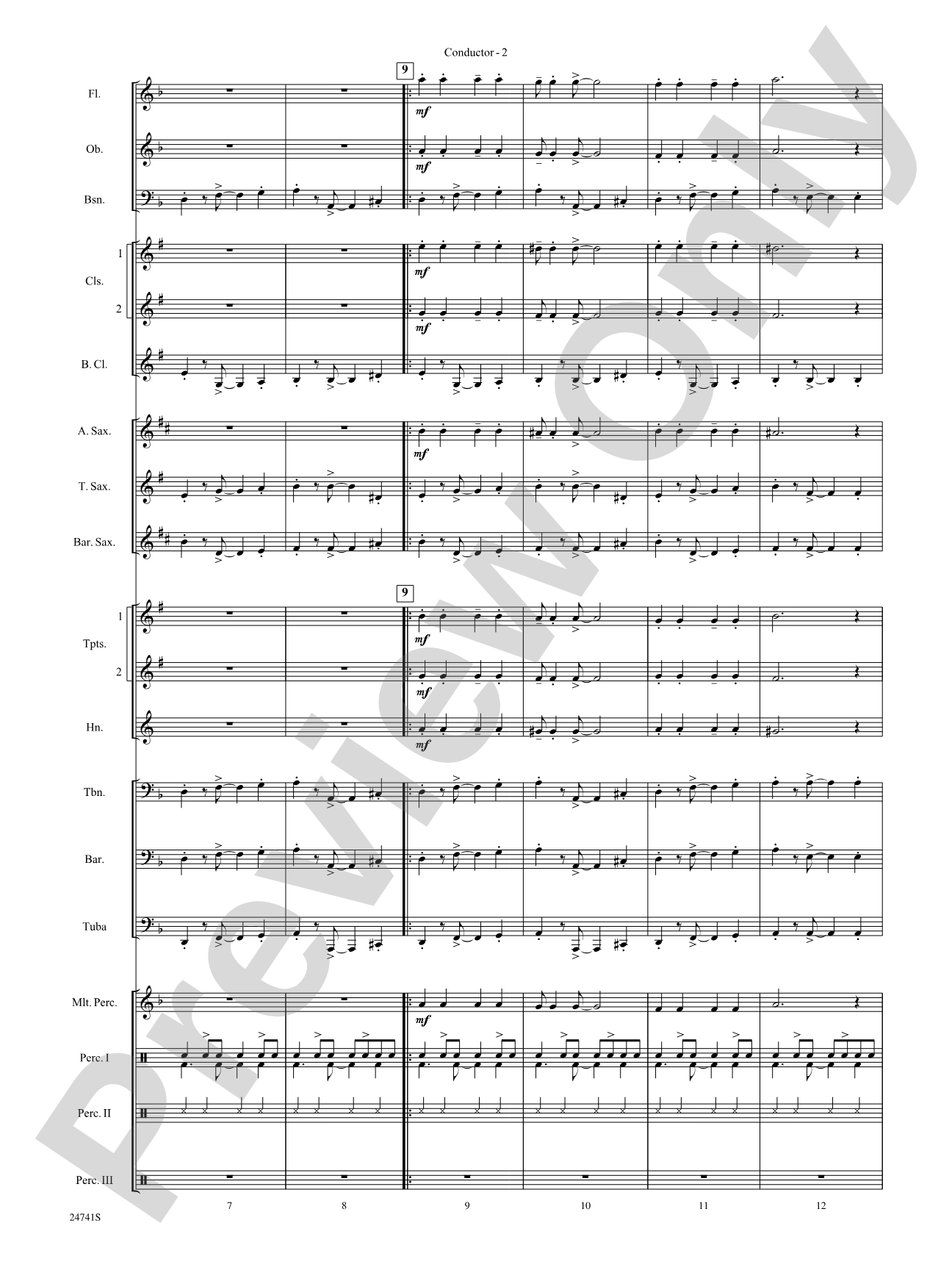 Swing, Santa, Swing: Concert Band Conductor Score & Parts