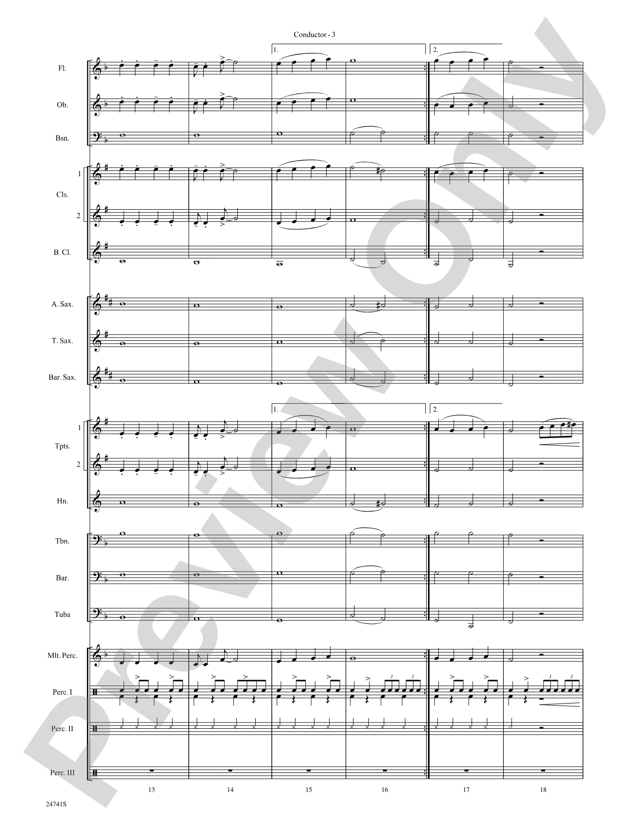 Swing, Santa, Swing: Concert Band Conductor Score & Parts