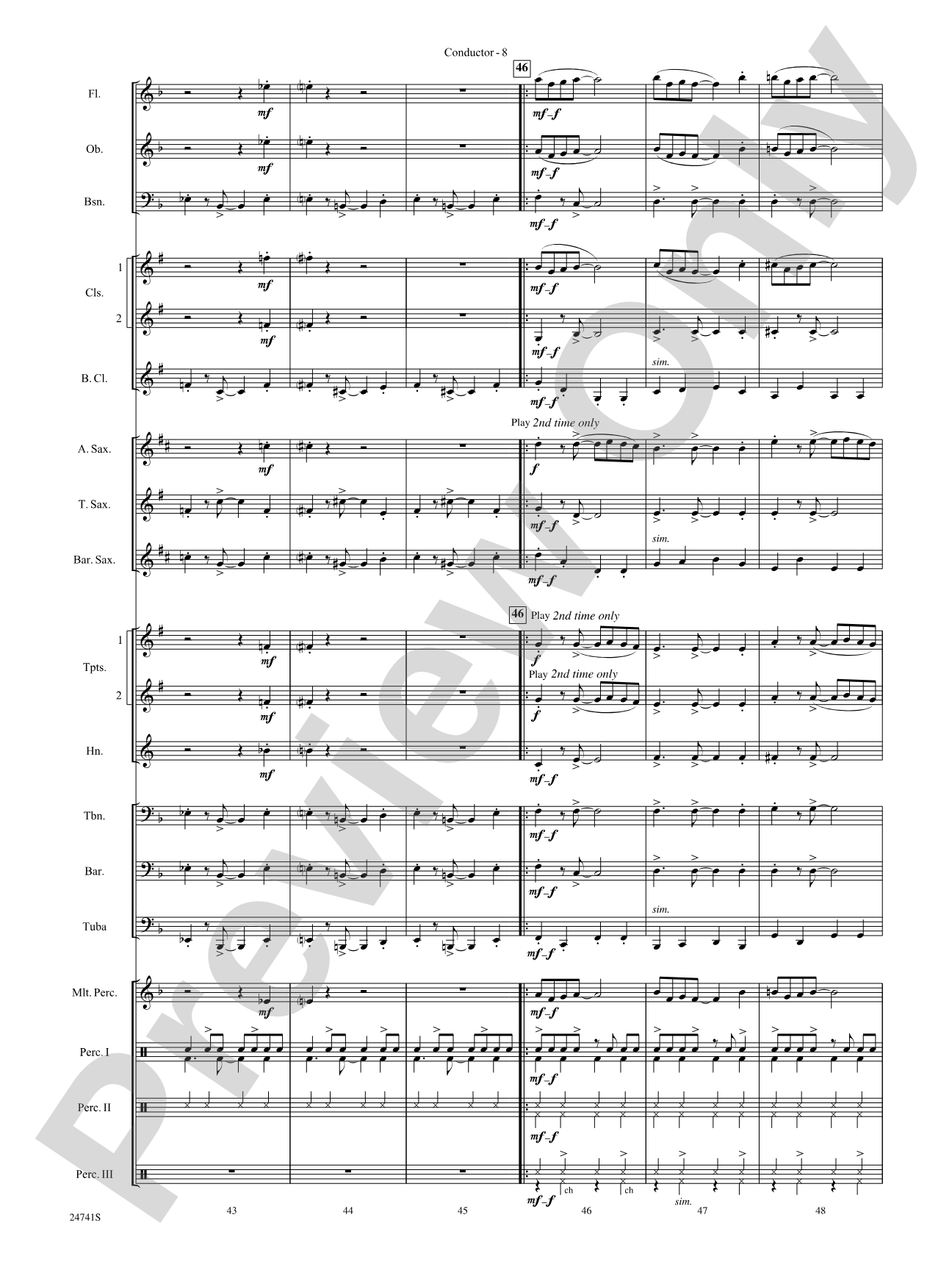 Swing, Santa, Swing: Concert Band Conductor Score & Parts