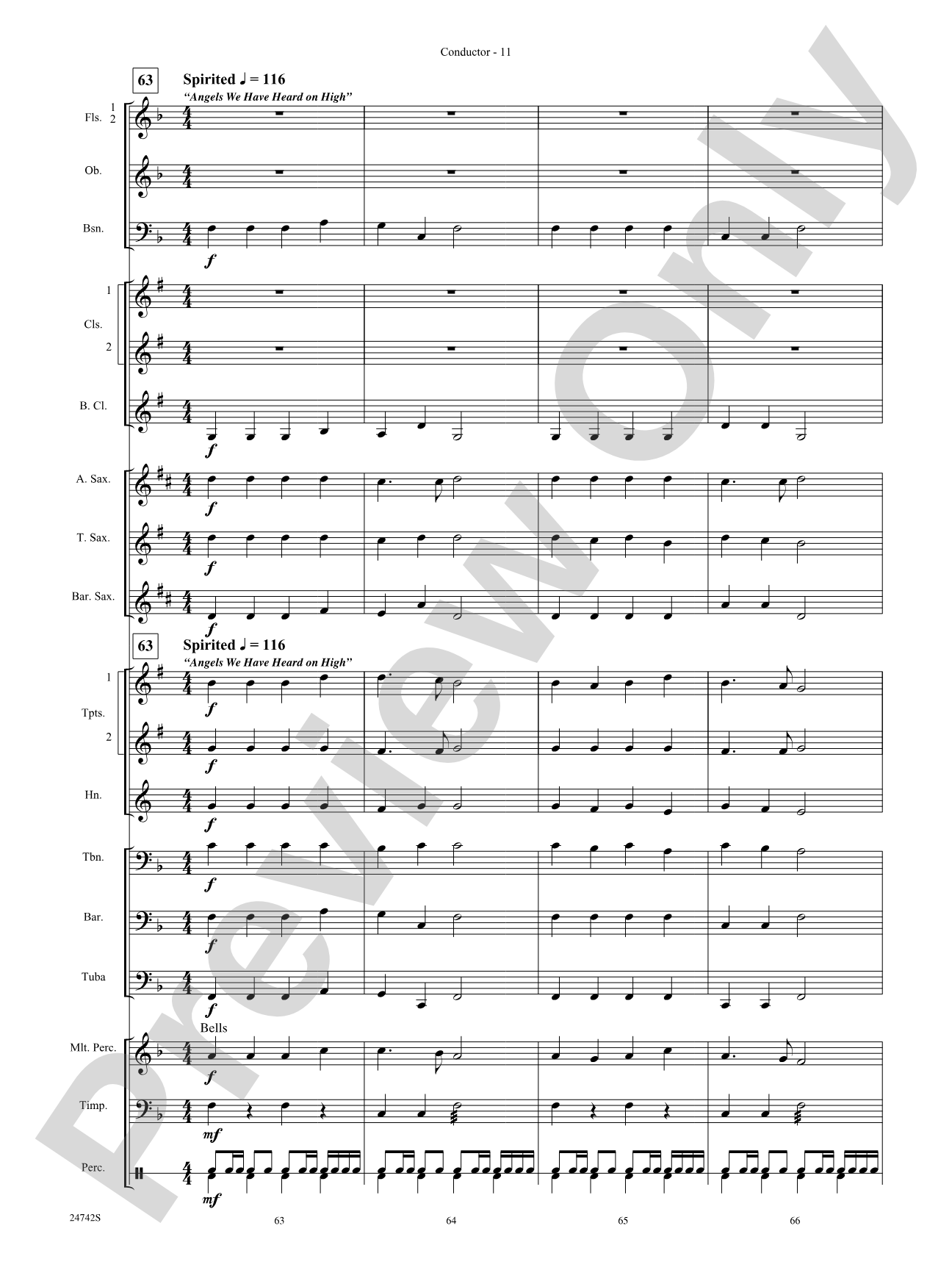 Music of Christmas Eve (Based on "It Came Upon the Midnight Clear," "Silent Night," and "Angels We Have Heard on High"): Concert Band Conductor Score & Parts