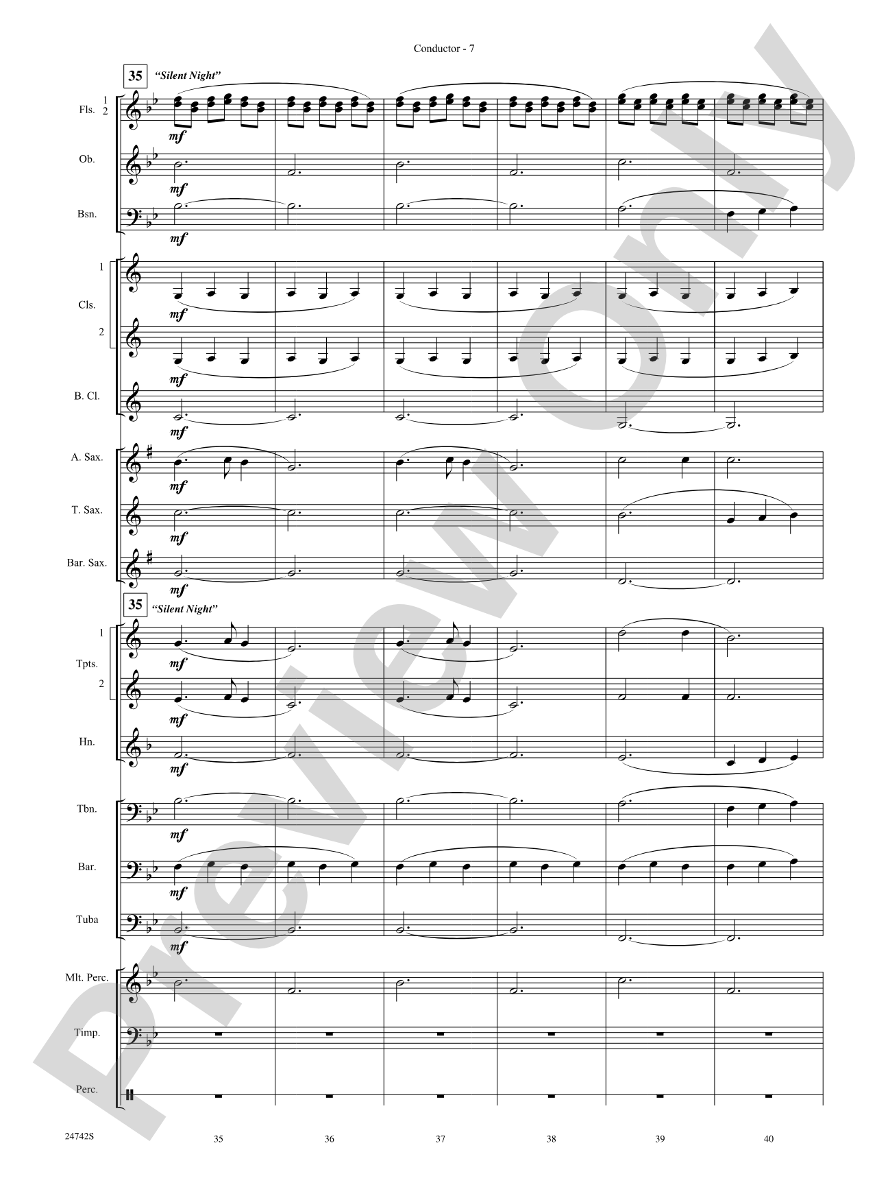 Music of Christmas Eve (Based on "It Came Upon the Midnight Clear," "Silent Night," and "Angels We Have Heard on High"): Concert Band Conductor Score & Parts